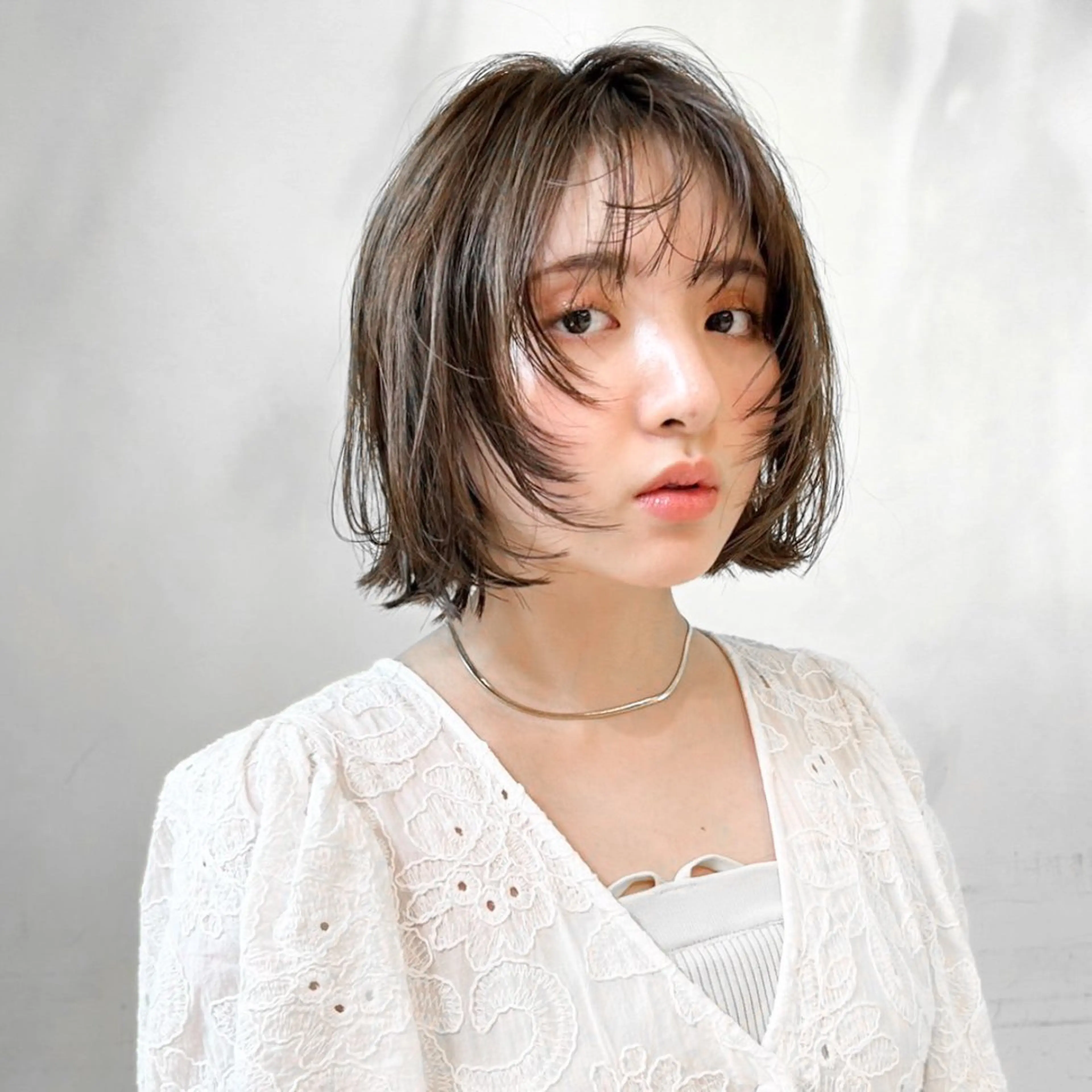 ショート カラー ボブ CANAAN銀座所属・艶透明感カラー/ ルーズパーマ/田中のヘアスタイル