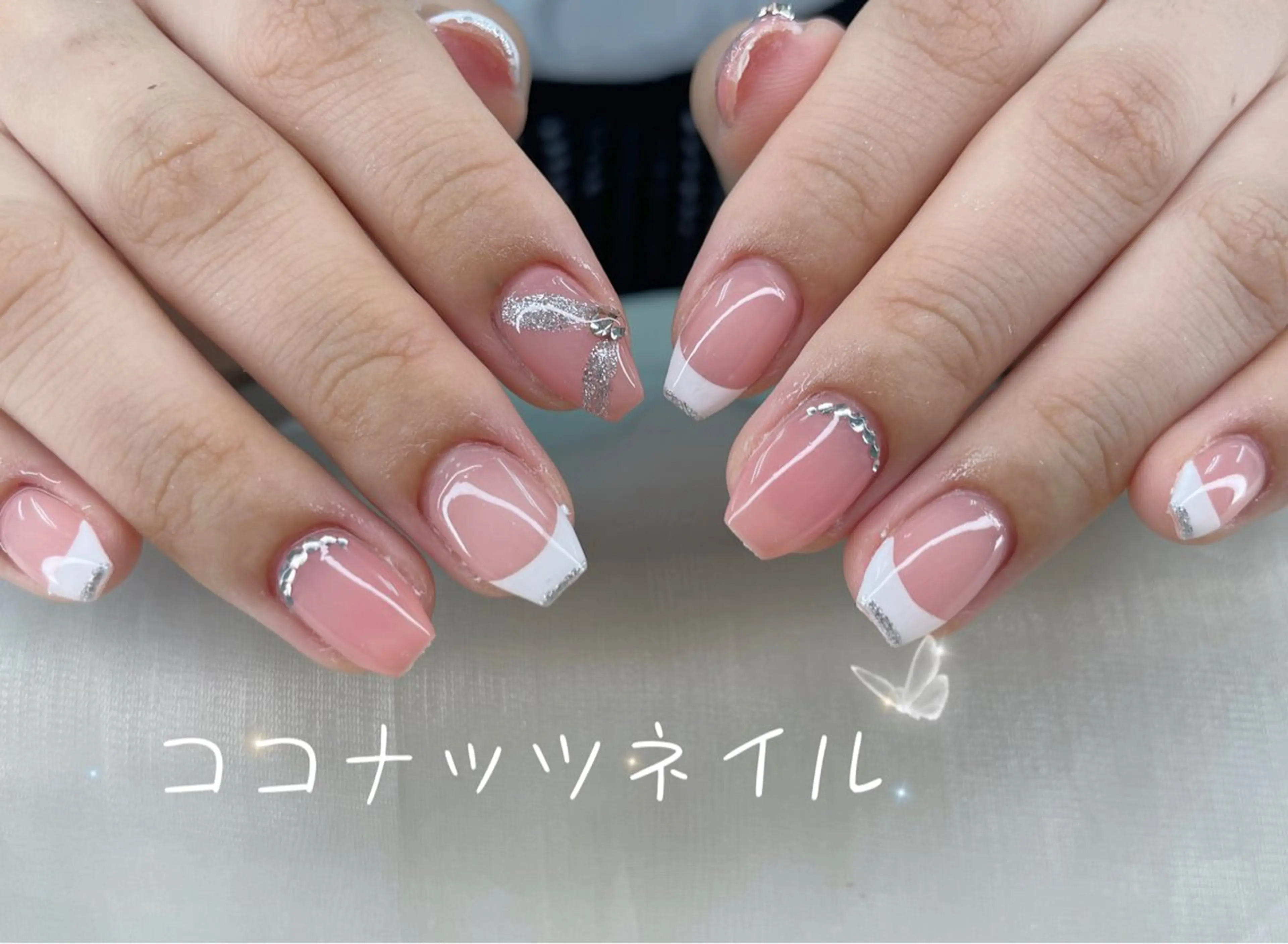 ネイル べっ甲ネイル フレンチネイル キラキラネイル マグネットネイル 大理石ネイル(マーブル) ハンドネイル 神田 ココナッツのネイルデザイン