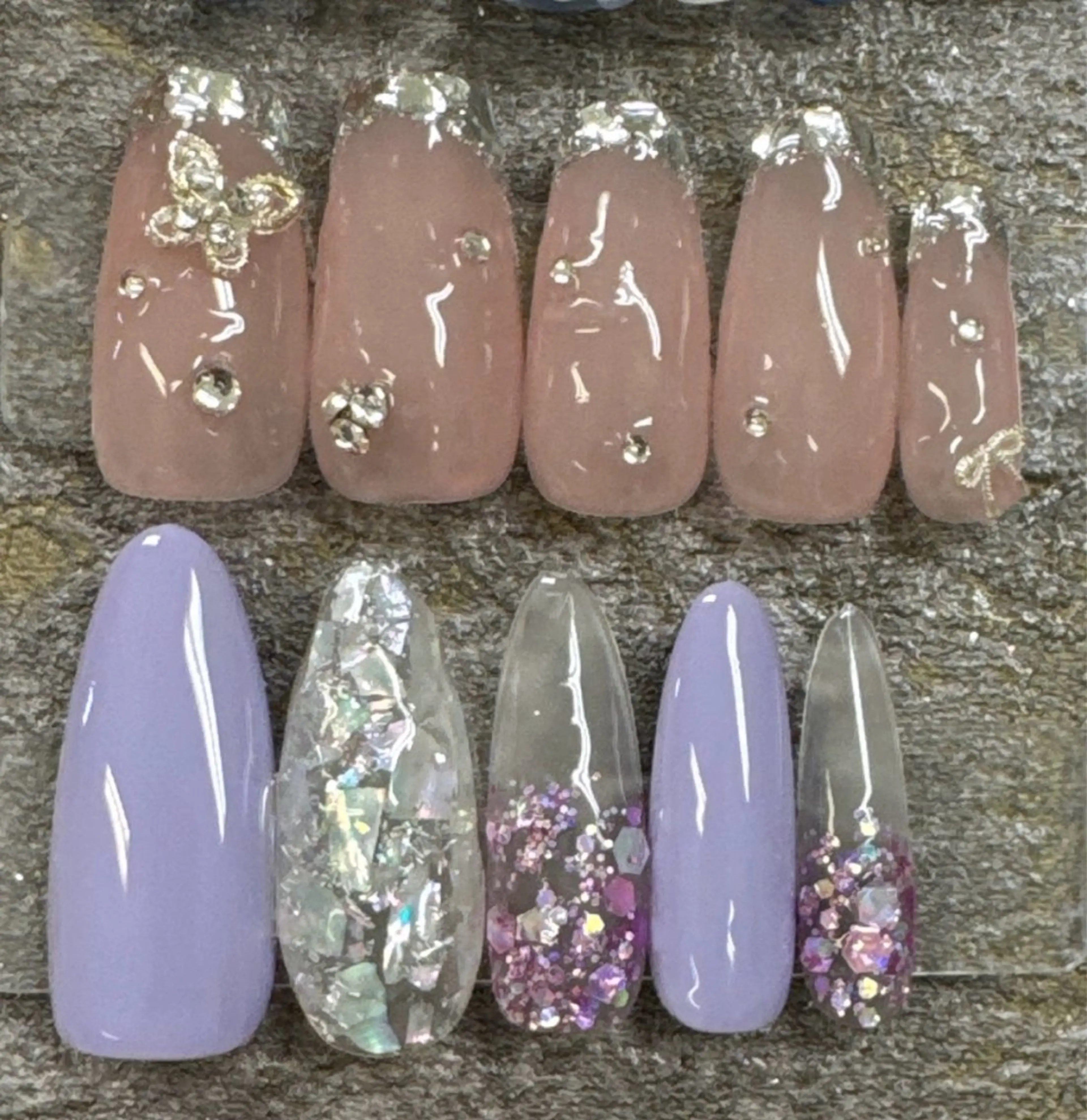 ネイル フレンチネイル ジェルネイル ガラスフレンチ グラデーション マグネットネイル クイーンズネイル銀座所属・Queeens nailのネイルデザイン