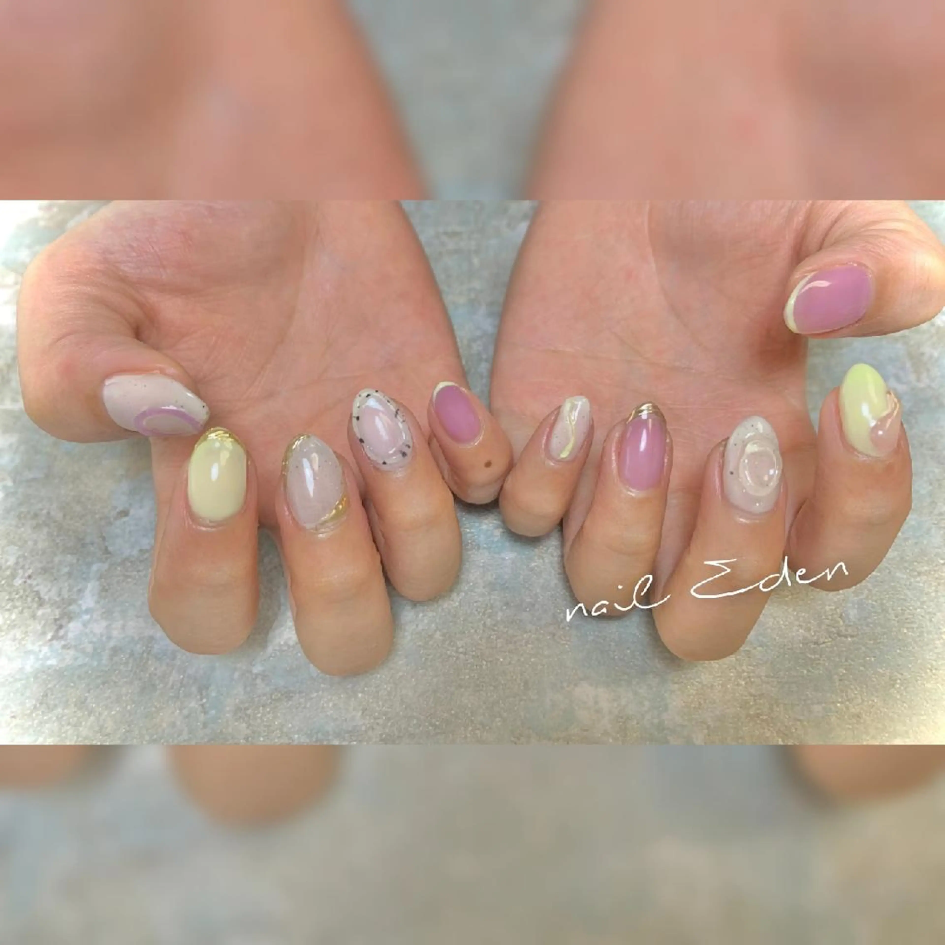 ネイル クリアネイル ニュアンスネイル ハンドネイル ハンドケア Eden　private nail saron所属・Eden ♾️のネイルデザイン