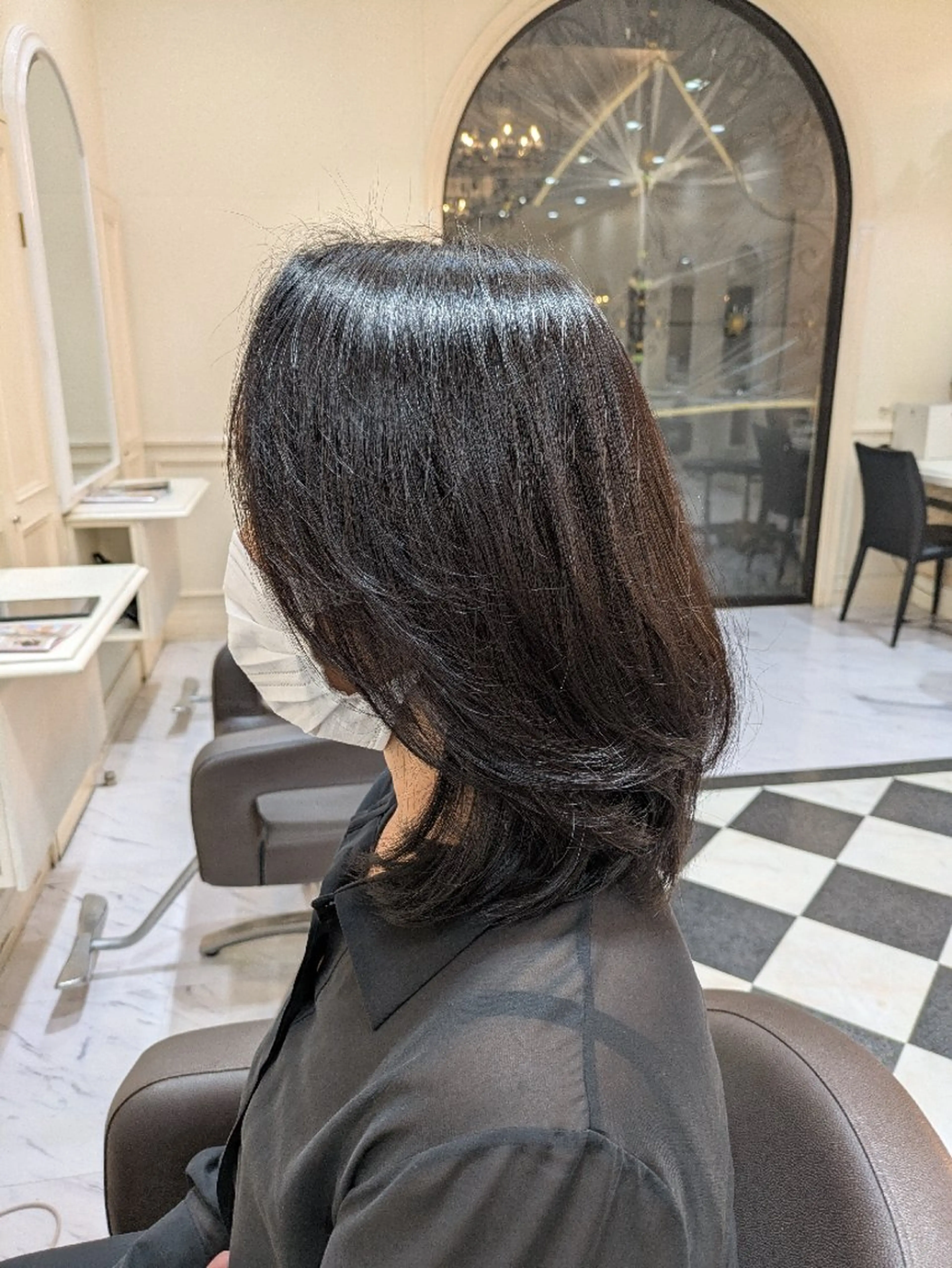 セミロング 縮毛矯正 Salon de with根本博史のヘアスタイル