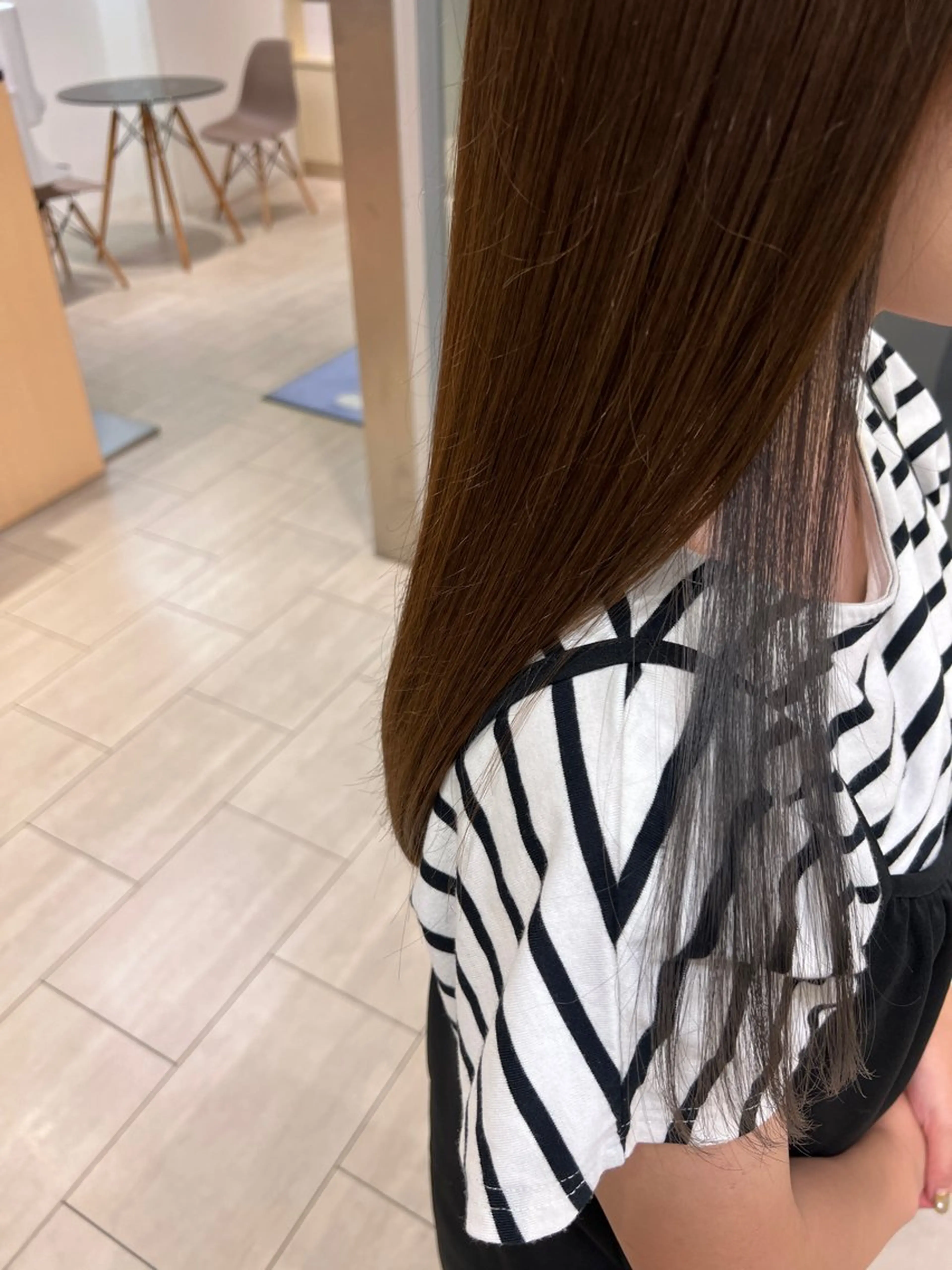 ロング カラー ブルーカラー イヤリングカラー 武富 果音のヘアスタイル