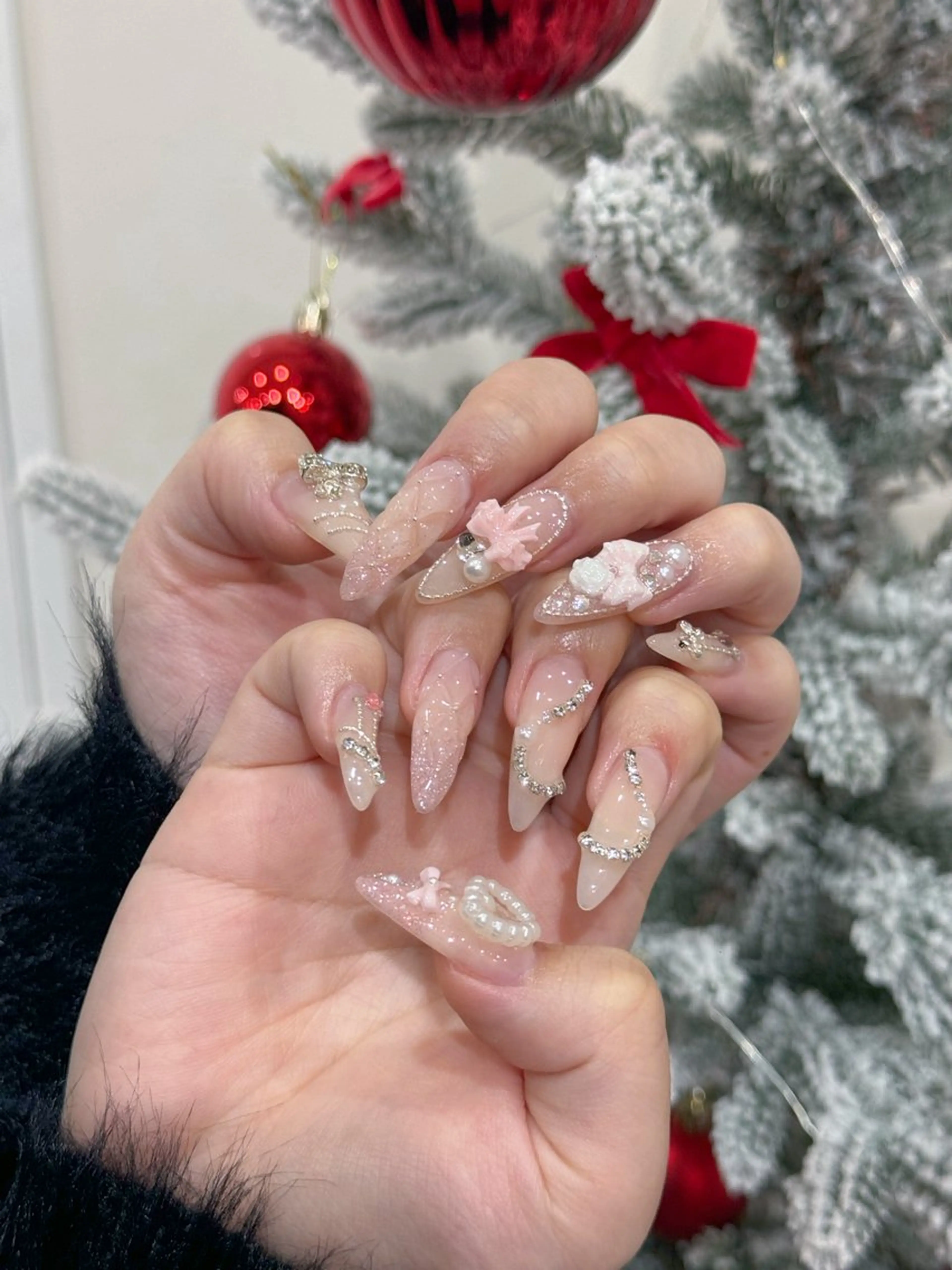 ネイル アニマル柄 ボルドー ブラウン フレンチネイル ゴールド ハンドネイル MILO 168 池袋のネイルデザイン