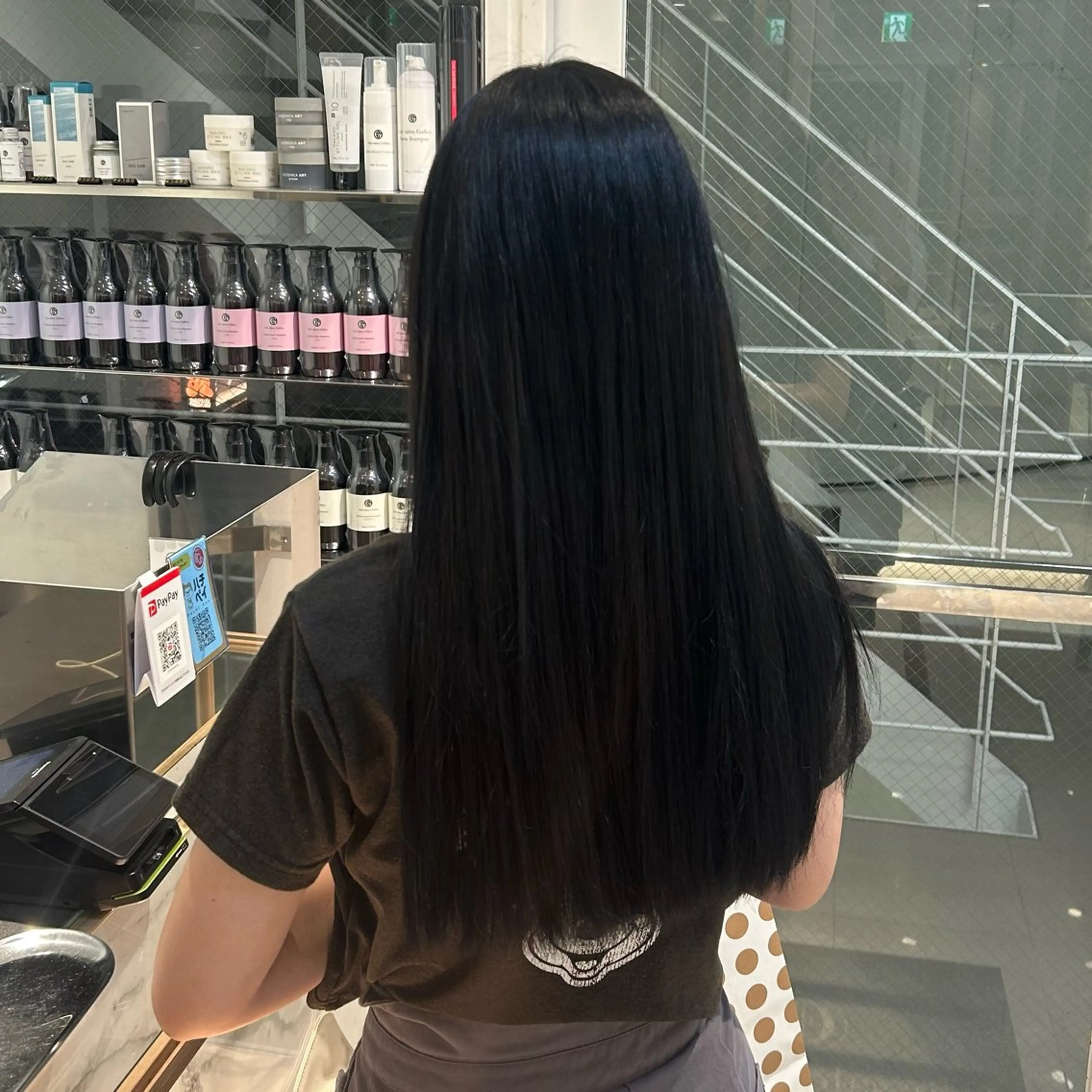 カラー 黒髪 ブルーカラー ブルーブラック 透明感カラー ︎︎🌟韓国艶カラー ︎🌟璃奈 (ﾘﾅ)のヘアスタイル