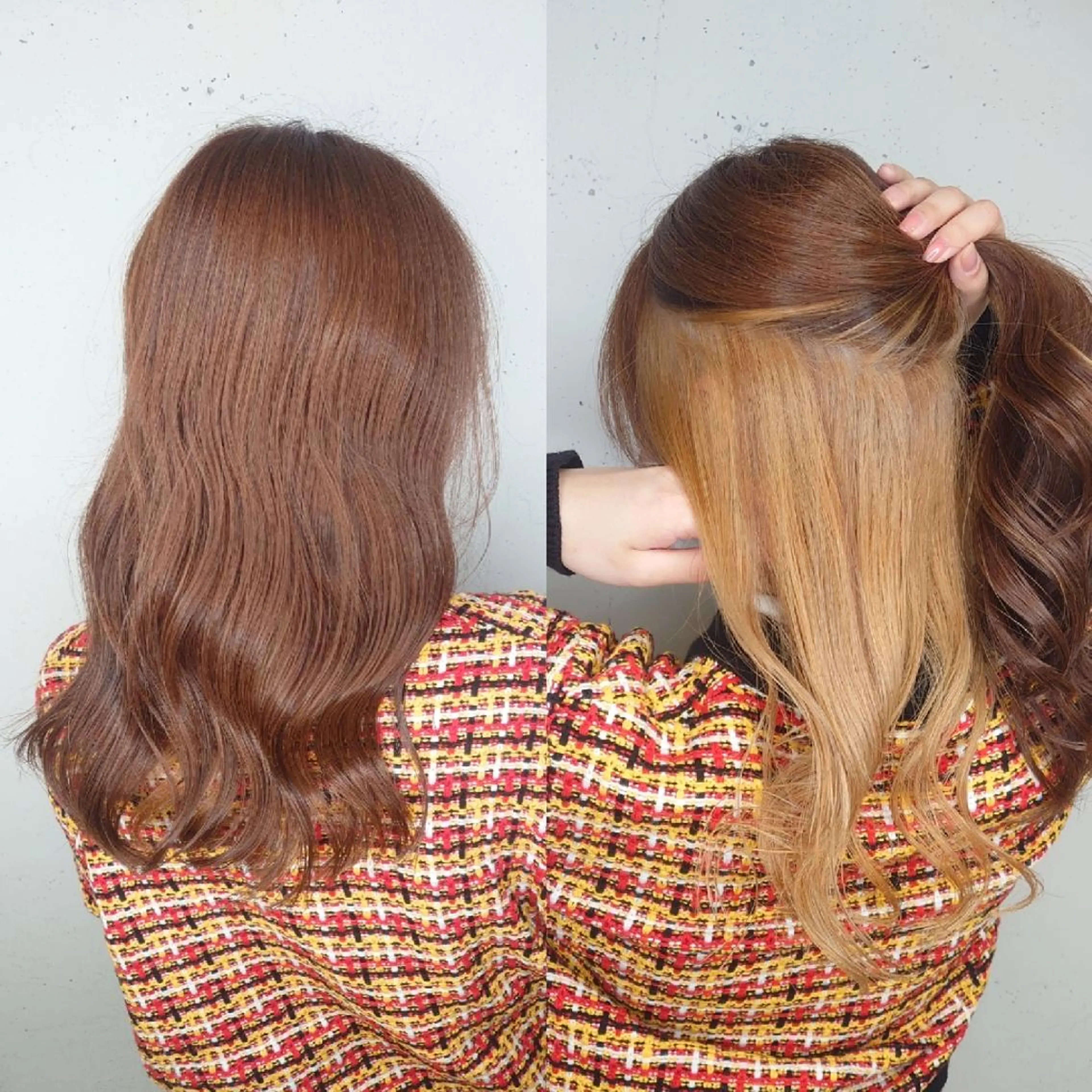 セミロング カラー ヘアアレンジ ブロンド ブラウンカラー インナーカラー カット ヘアカラー E Komo hair所属・Wow❕E Komo hair 永井一輝のヘアスタイル