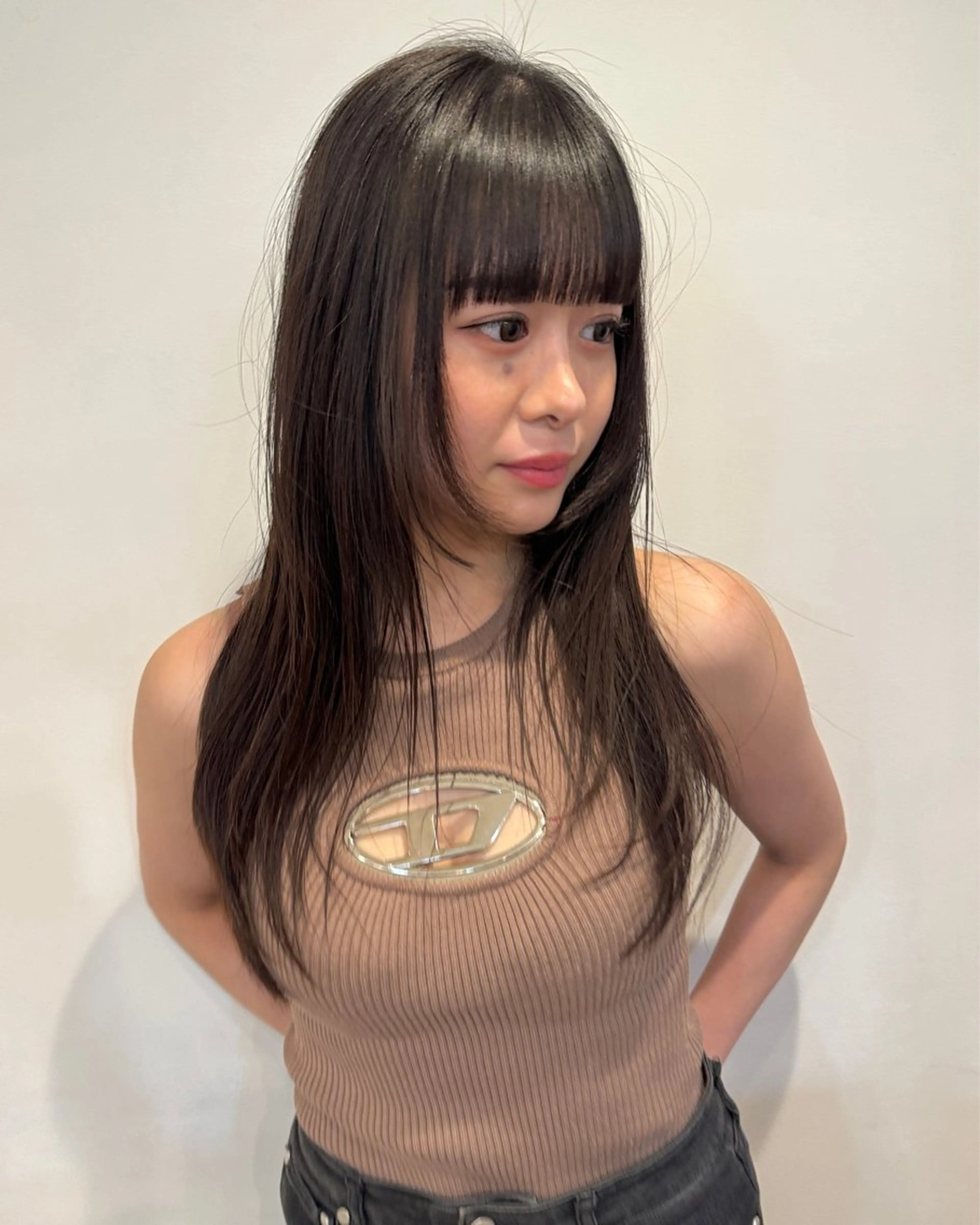 ロング レイヤーカット ボブパーマNo.1のヘアスタイル