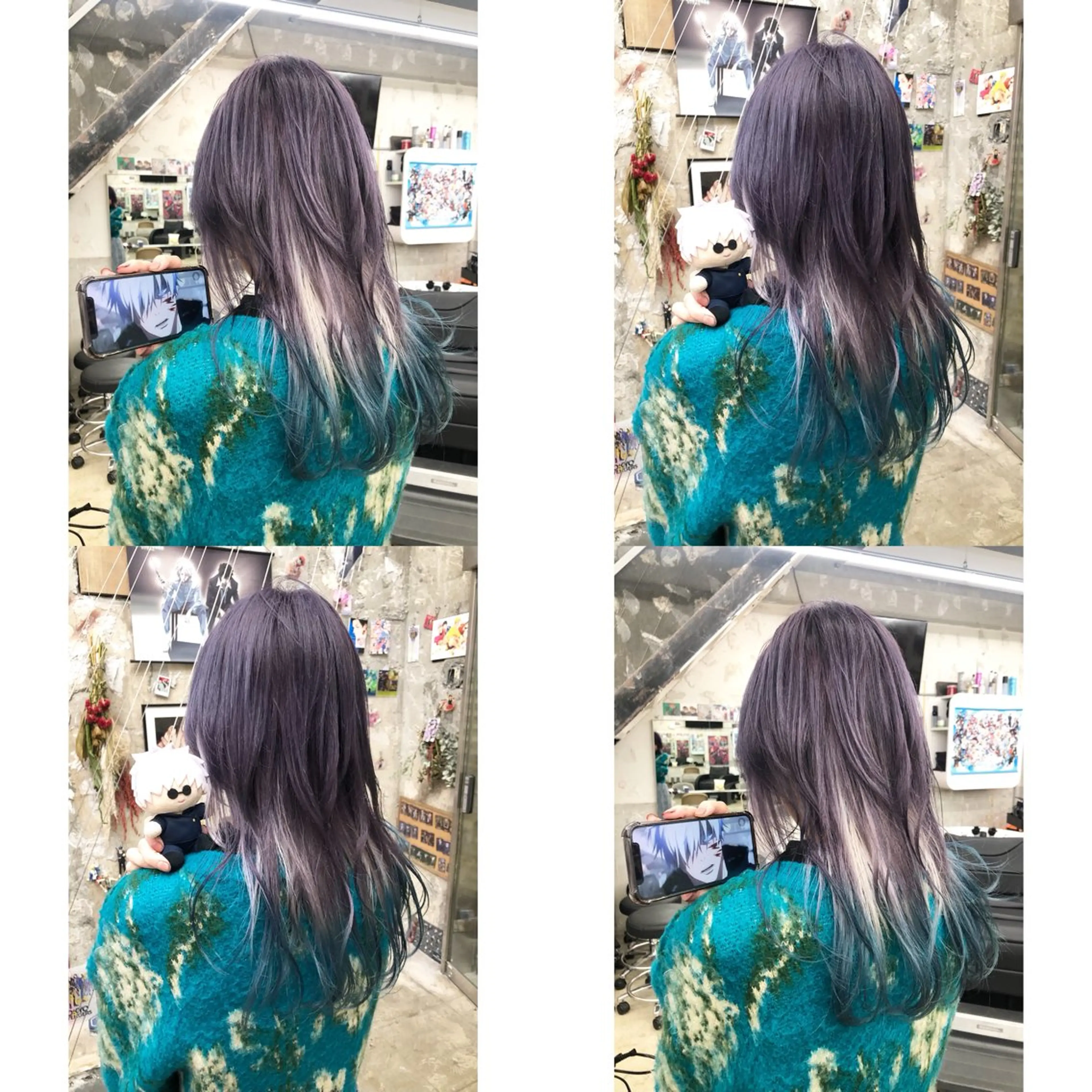 セミロング カラー 推しカラー✨ オタク美容師ユウカのヘアスタイル