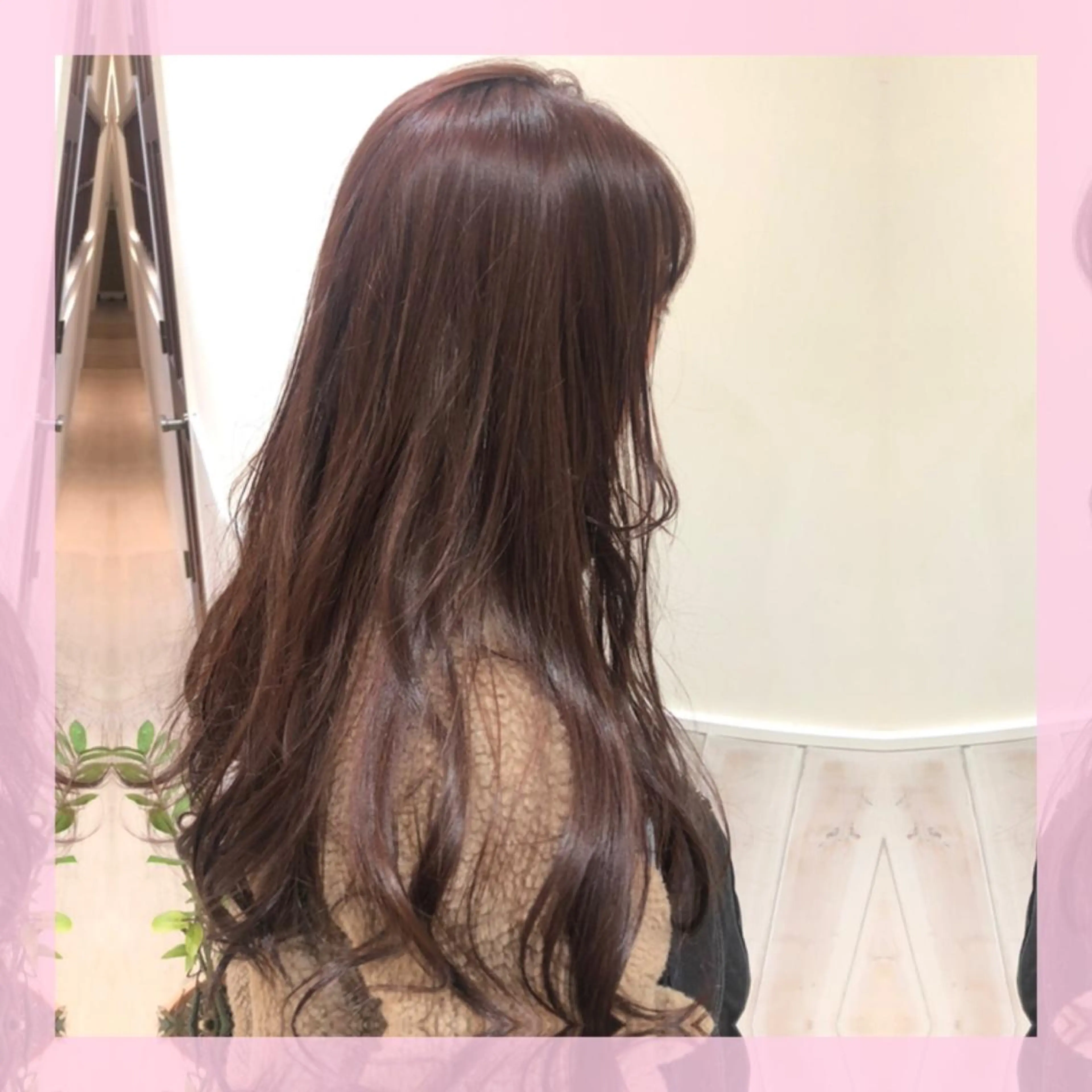 ロング カラー ベージュカラー ピンクカラー ピンクベージュ カット ヘアカラー トリートメント plum.所属・🍒前川 🍒のヘアスタイル