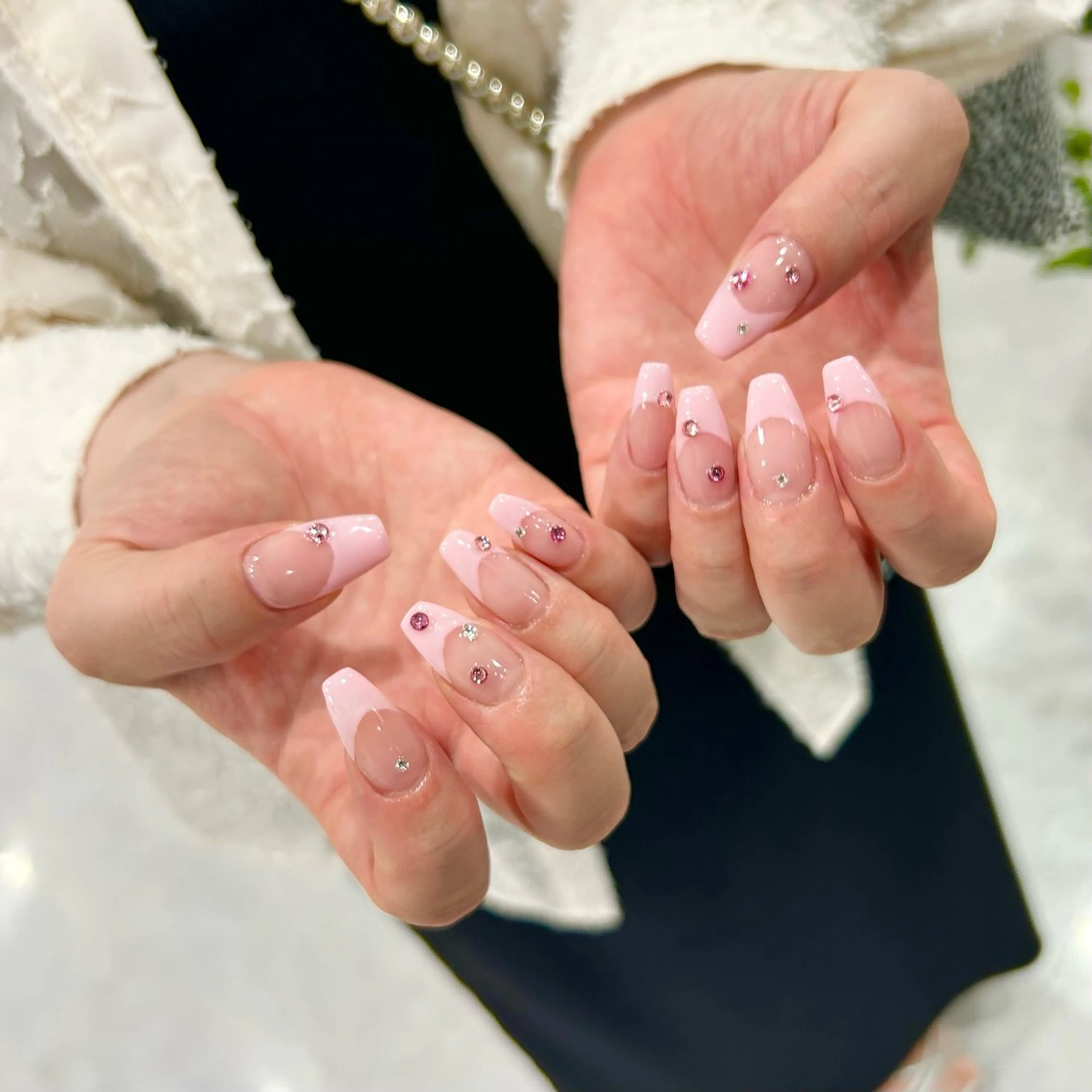 ネイル フレンチネイル ピンク ハンドネイル RYO ／Amourのネイルデザイン