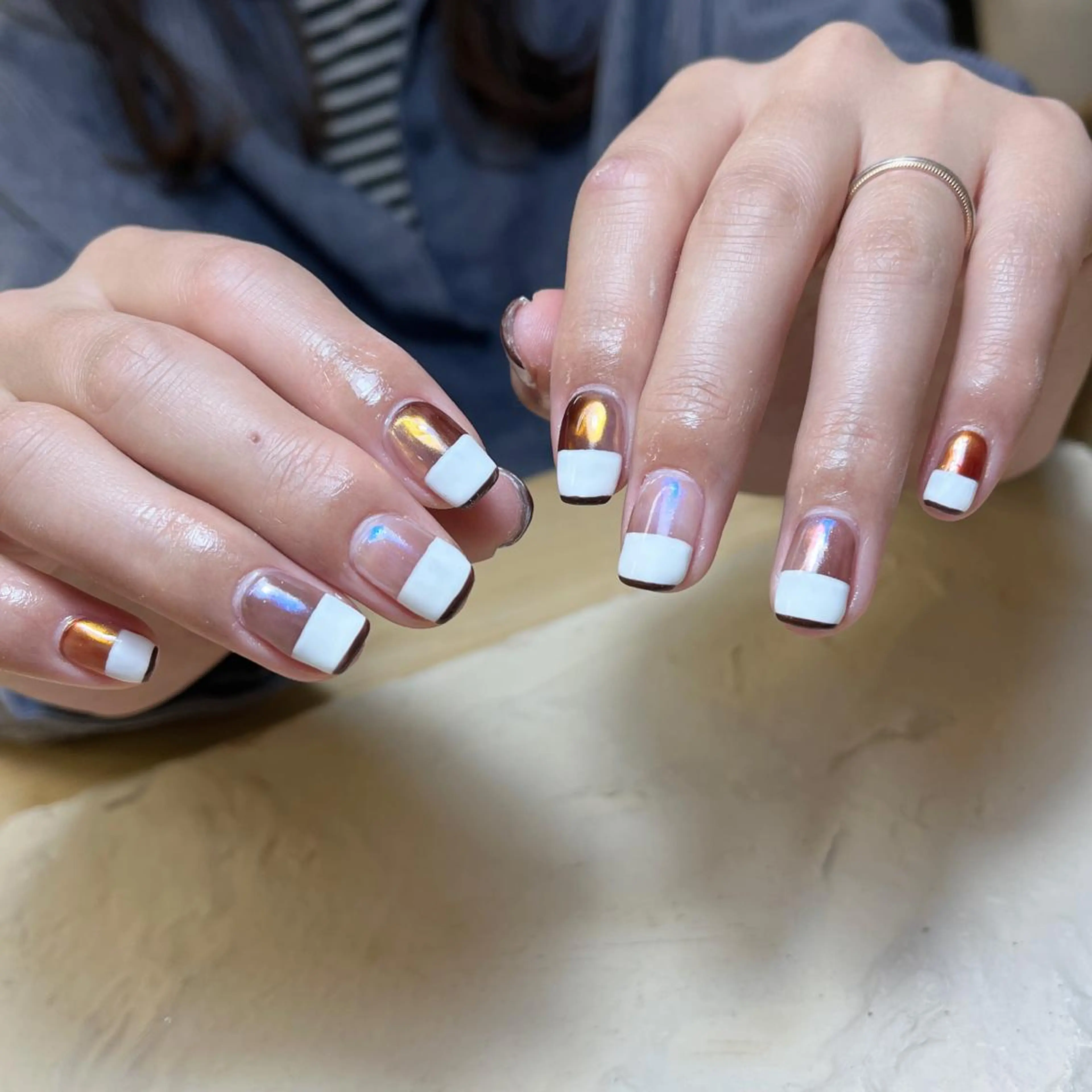 ネイル フレンチネイル ミラーネイル ニュアンスネイル musee art所属・Musee art 亀戸店のネイルデザイン