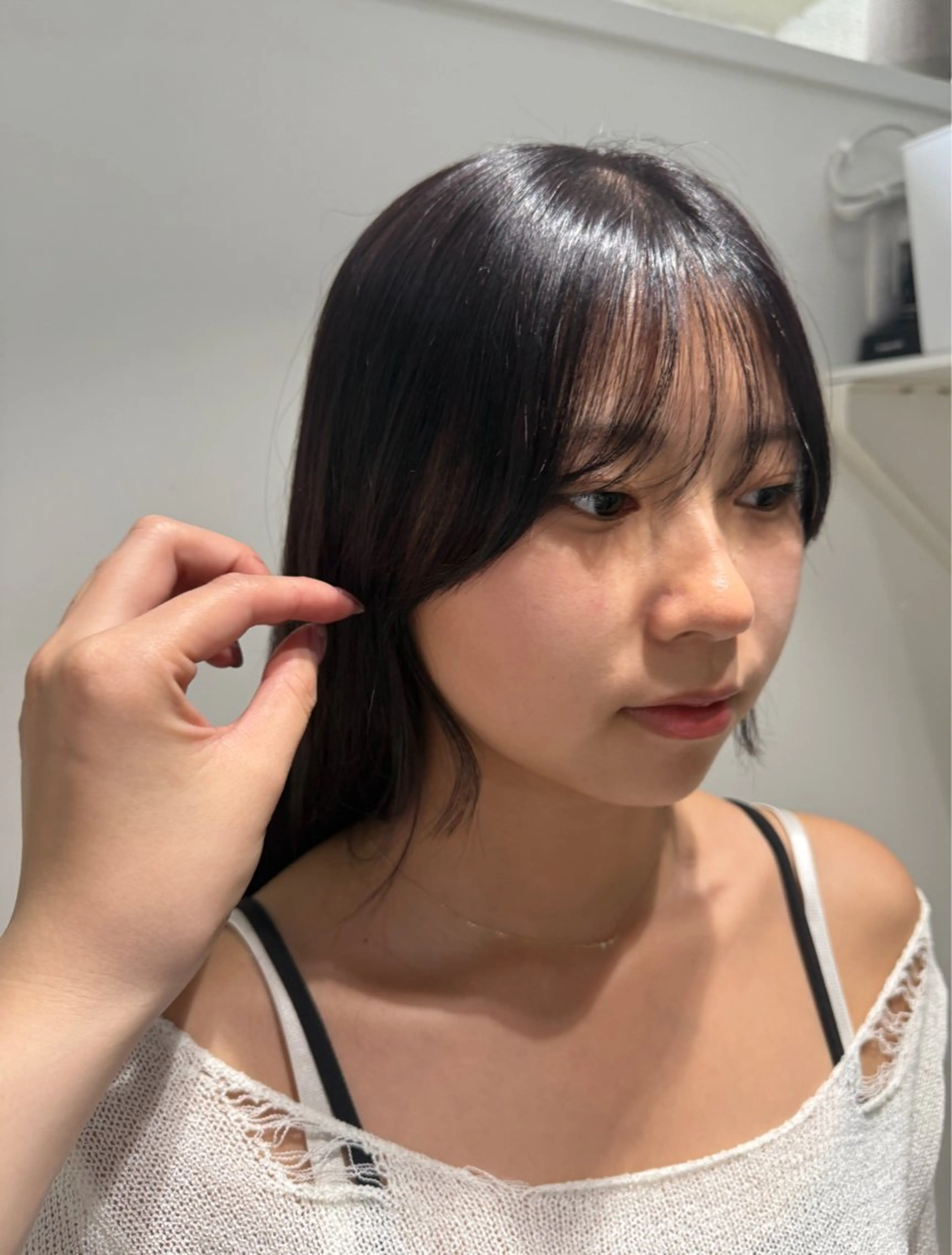 《前髪の縮毛矯正》  前髪のうねりやまとまりが気になる方へ🫧🌨シャンプーブロープラス料金無し！の写真