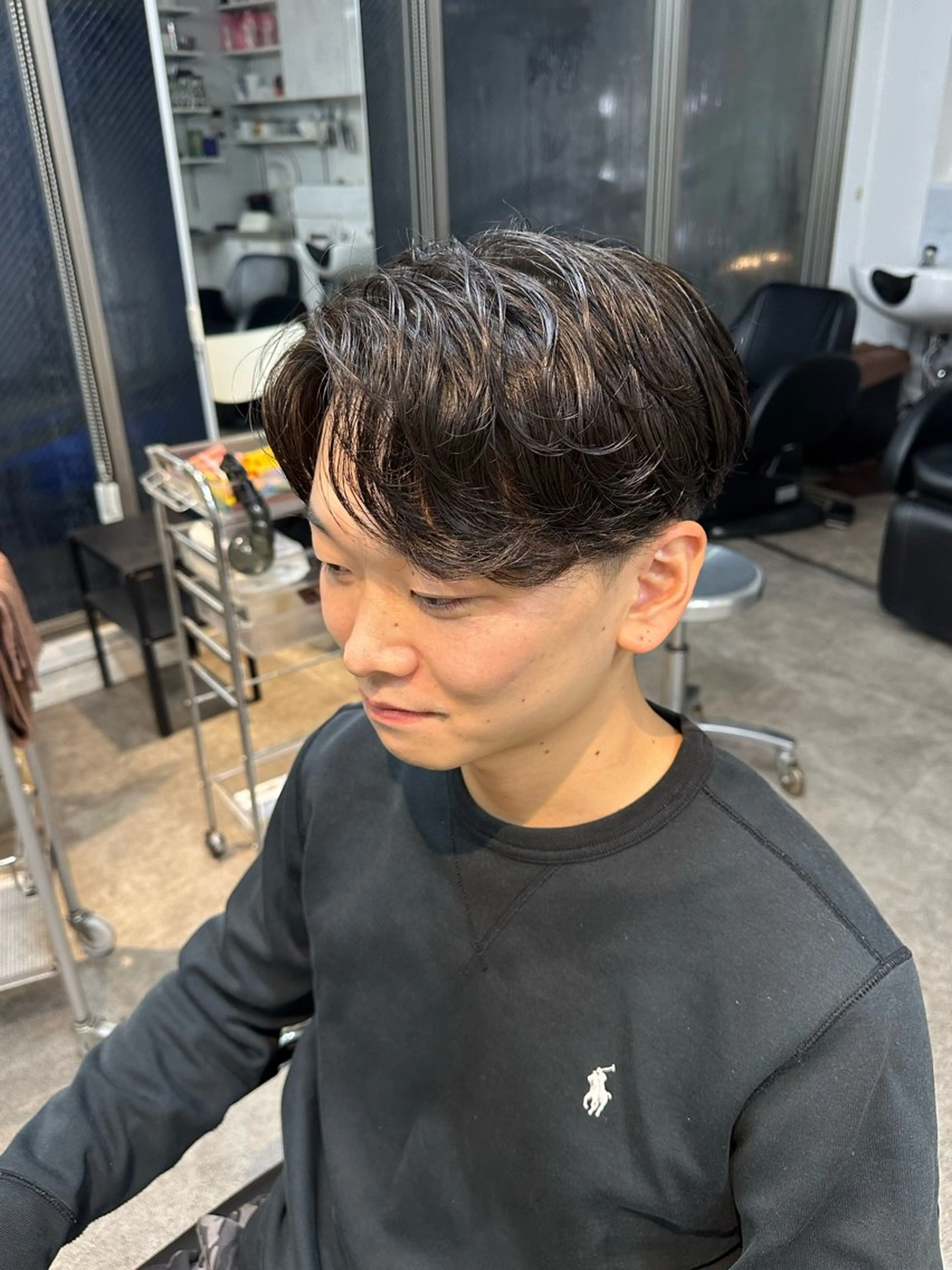 パーマ メンズ センターパート マッシュ メンズパーマ メンズツイストパーマ ツイストスパイラルパーマ カット パーマ fifth men's原宿所属・fifth/原宿/ シャドウパーマ/カズのヘアスタイル