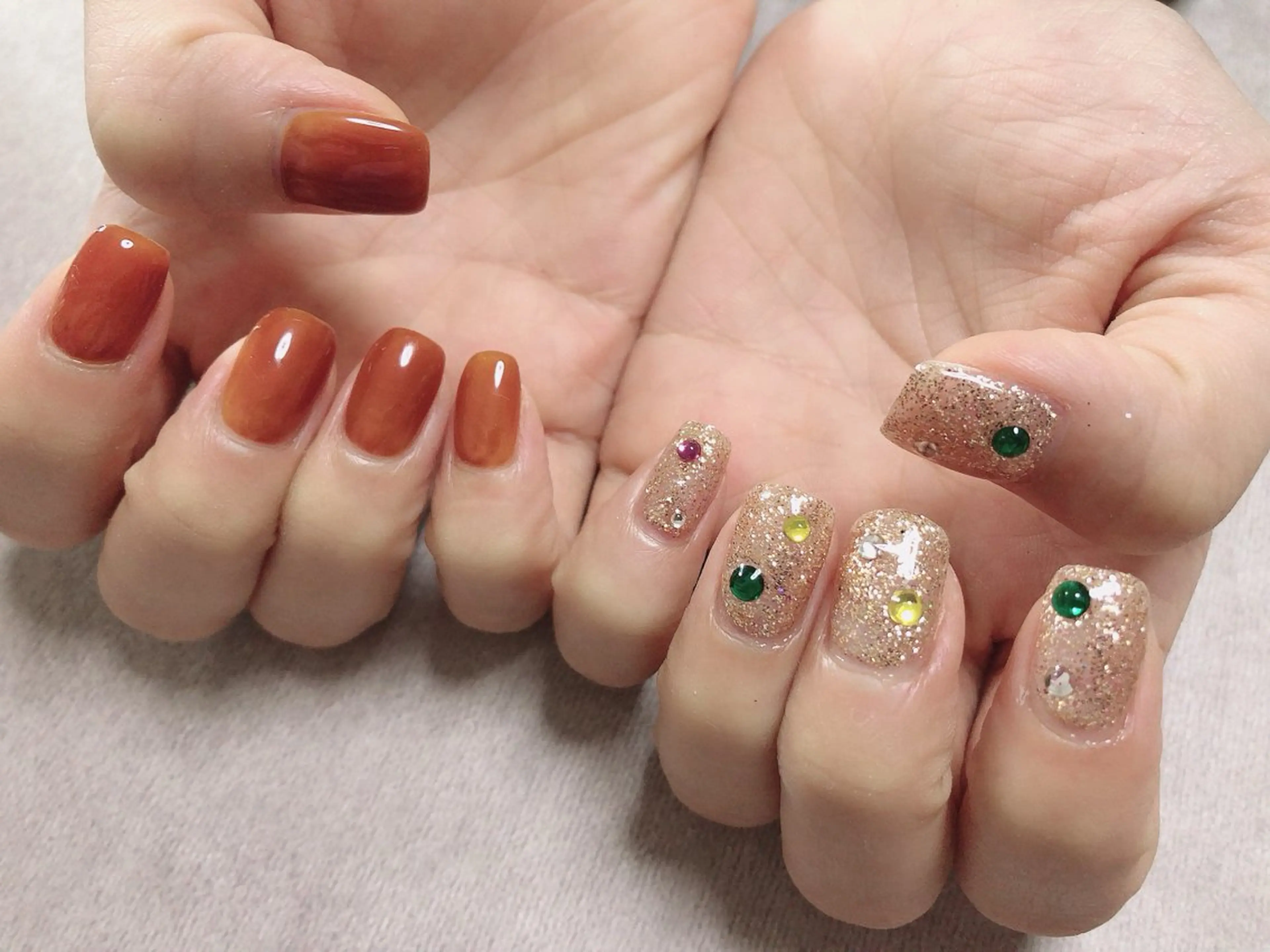 ネイル ラメ(グリッター) ハンドネイル mano nella mano所属・mano nella manoのネイルデザイン