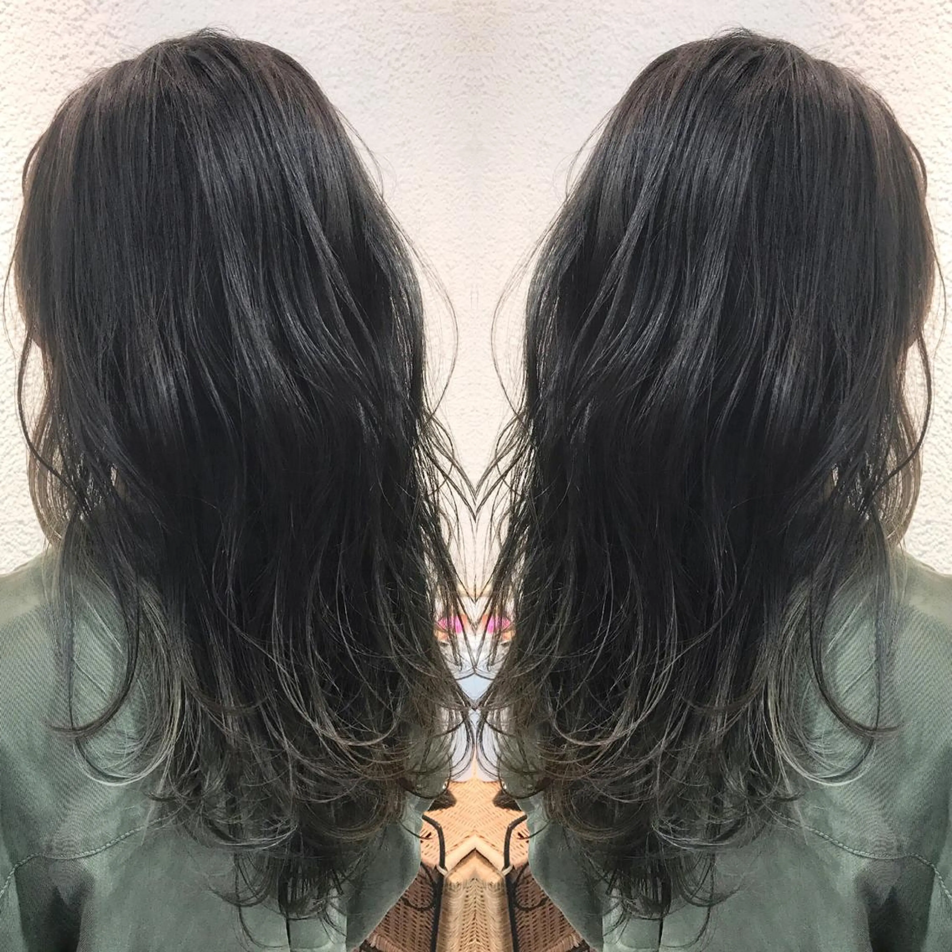 セミロング カラー シールエクステ⭐️ オオミタクヤのヘアスタイル