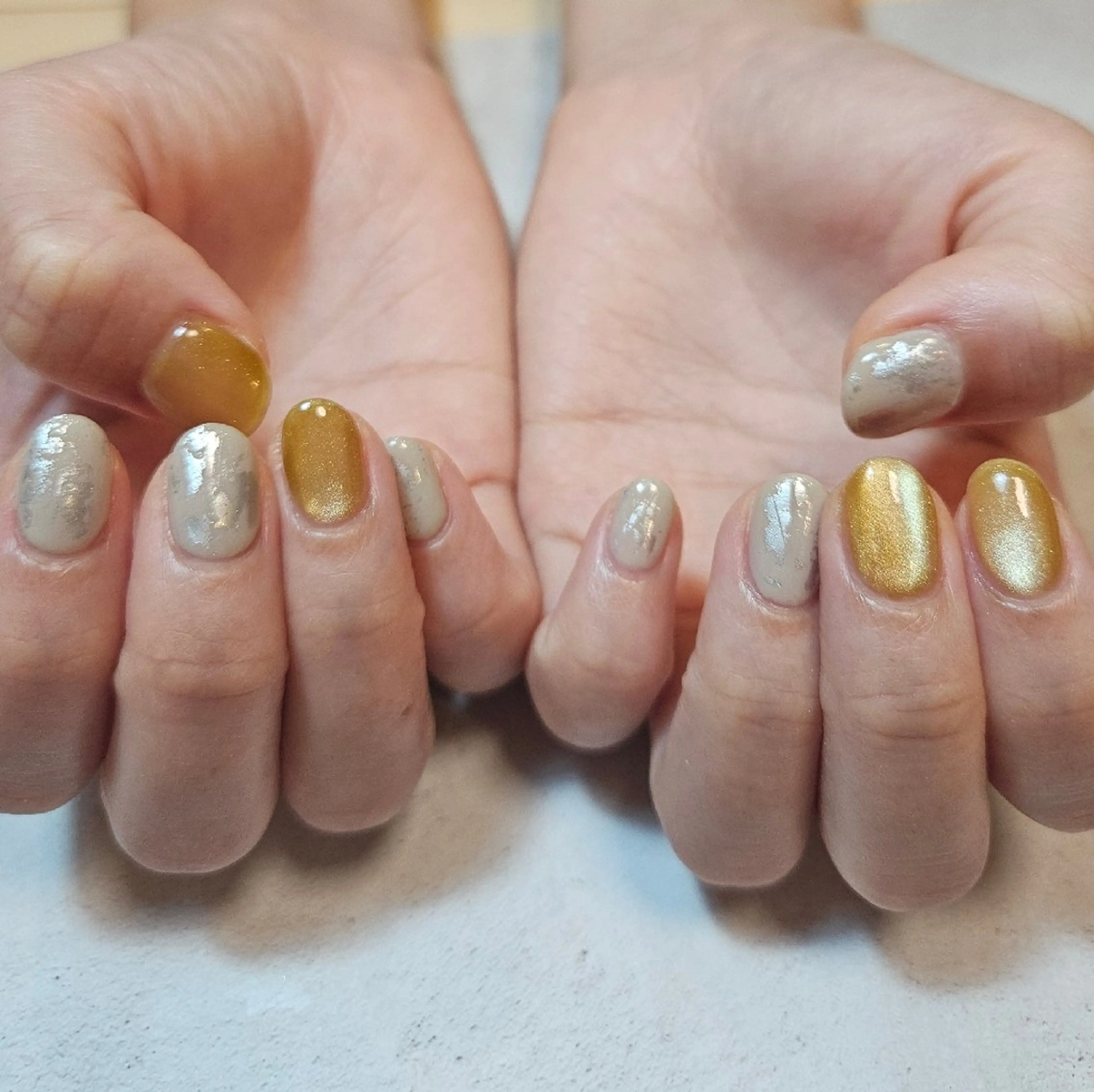 ネイル マグネットネイル オフィスネイル シンプルネイル 夏ネイル ハンドネイル Nailsalon manoのネイルデザイン