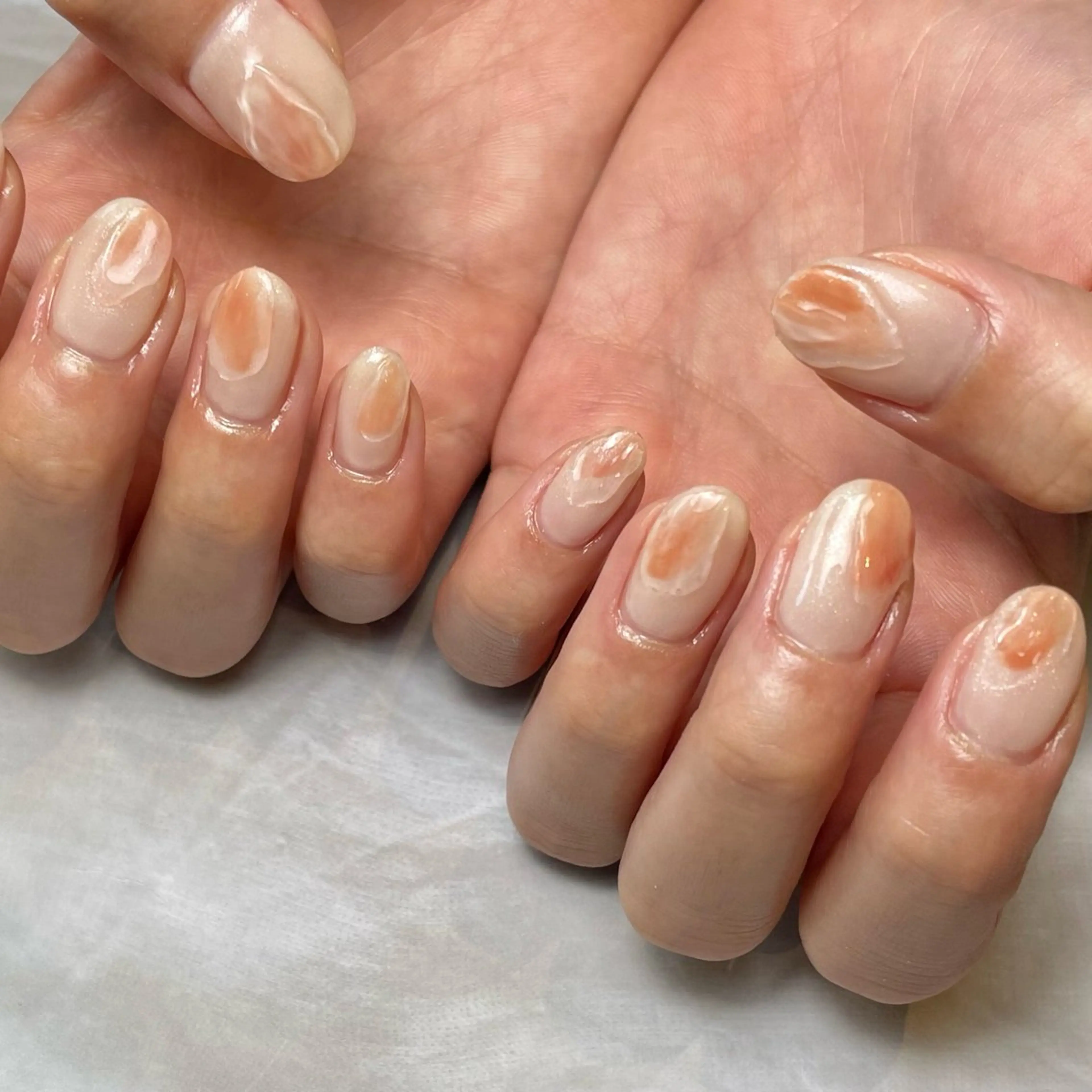 ネイル クリアネイル 持ち込み ニュアンスネイル ぷっくりネイル ハンドネイル Reflection marikoのネイルデザイン