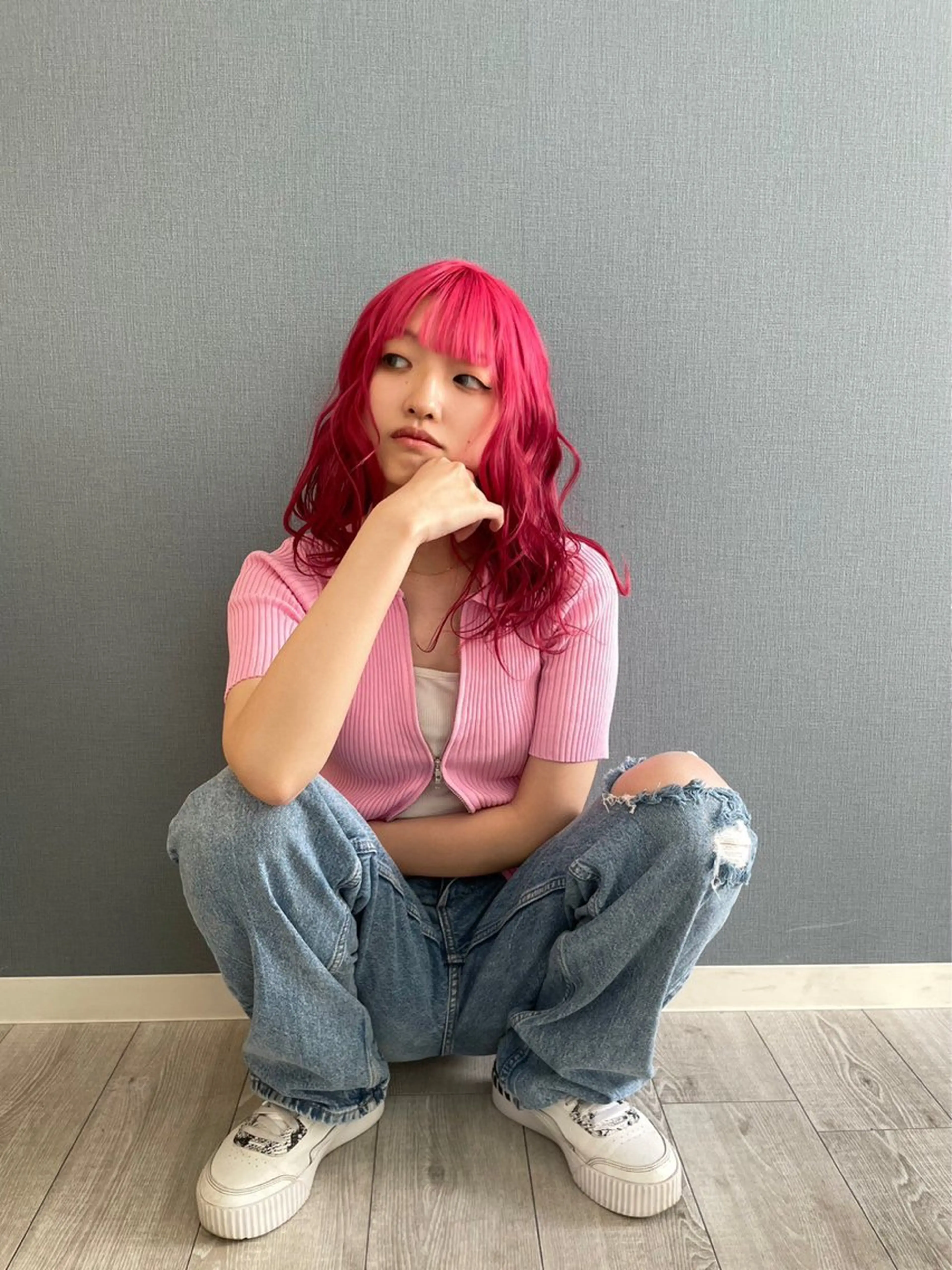 ロング カラー ピンクカラー ヘアカラー ブレンバイドット所属・ニュアンスカラー/ 🫧レミ(坊主)のヘアスタイル