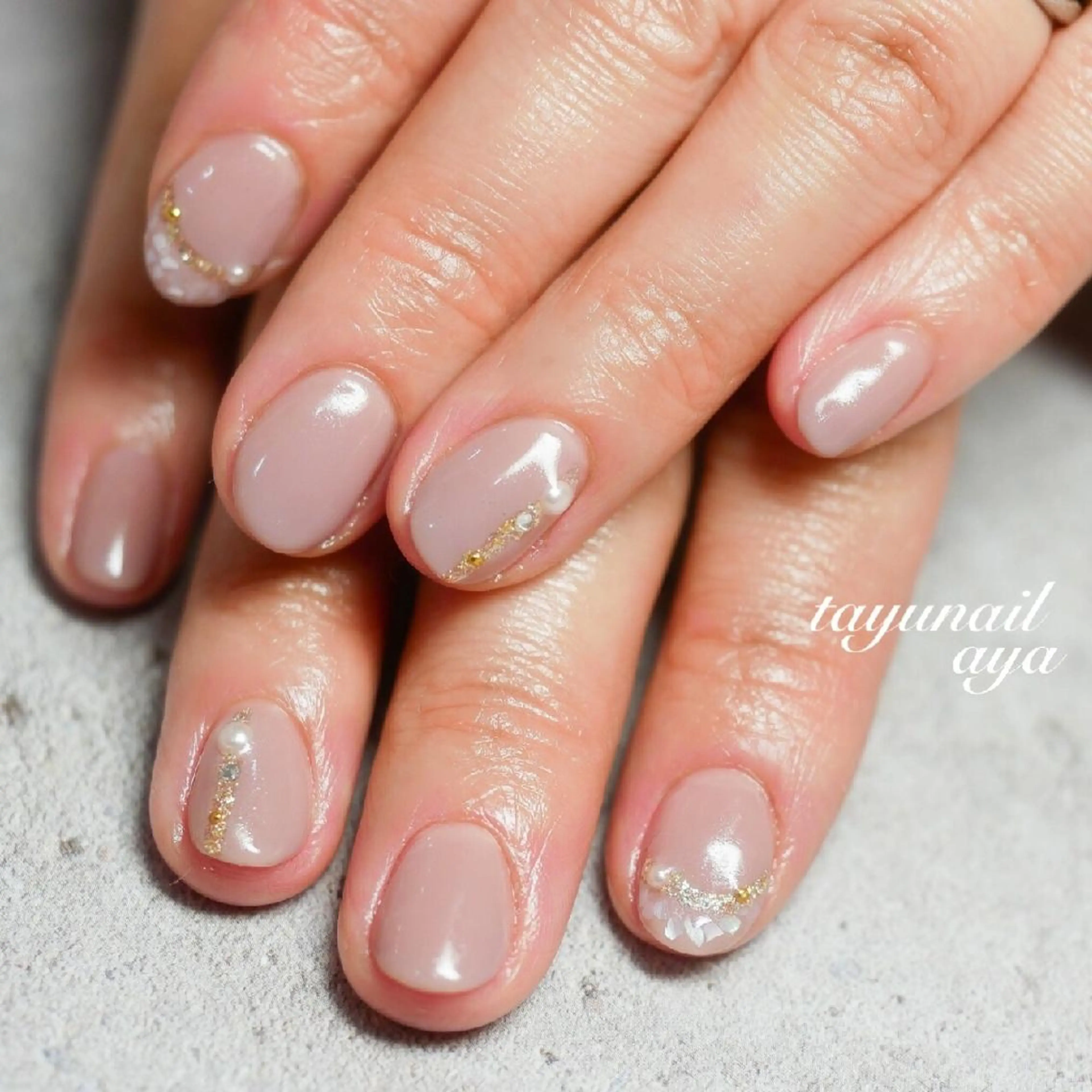 ネイル アートネイル ブルー ジェルネイル ゴールド パラジェル ネイルサロン・ネイルスクール　たゆnail所属・ネイルサロン 【たゆnail】のネイルデザイン