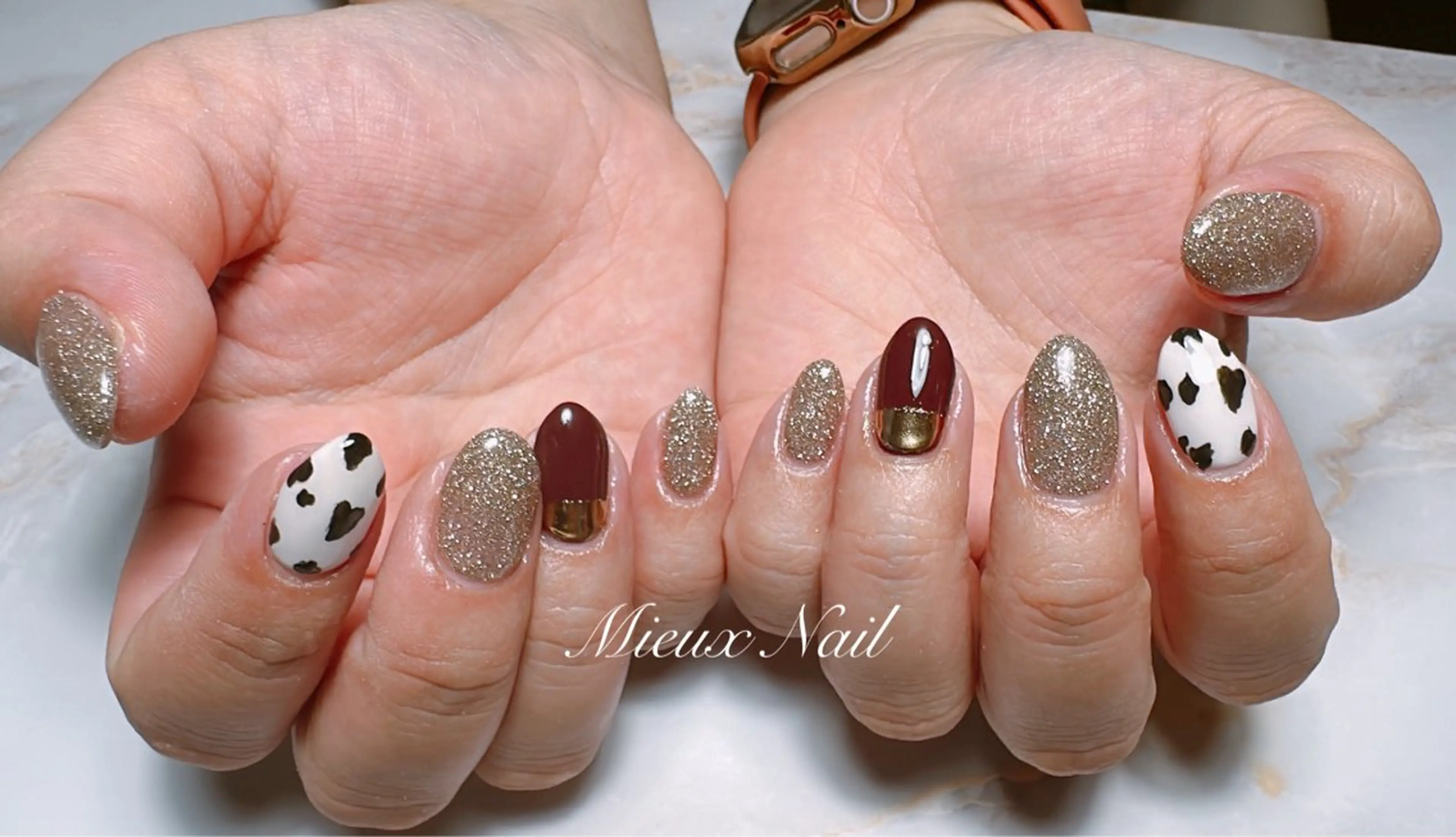 ネイル ブルー ジェルネイル パラジェル ハンドネイル 市川 麻衣子のネイルデザイン