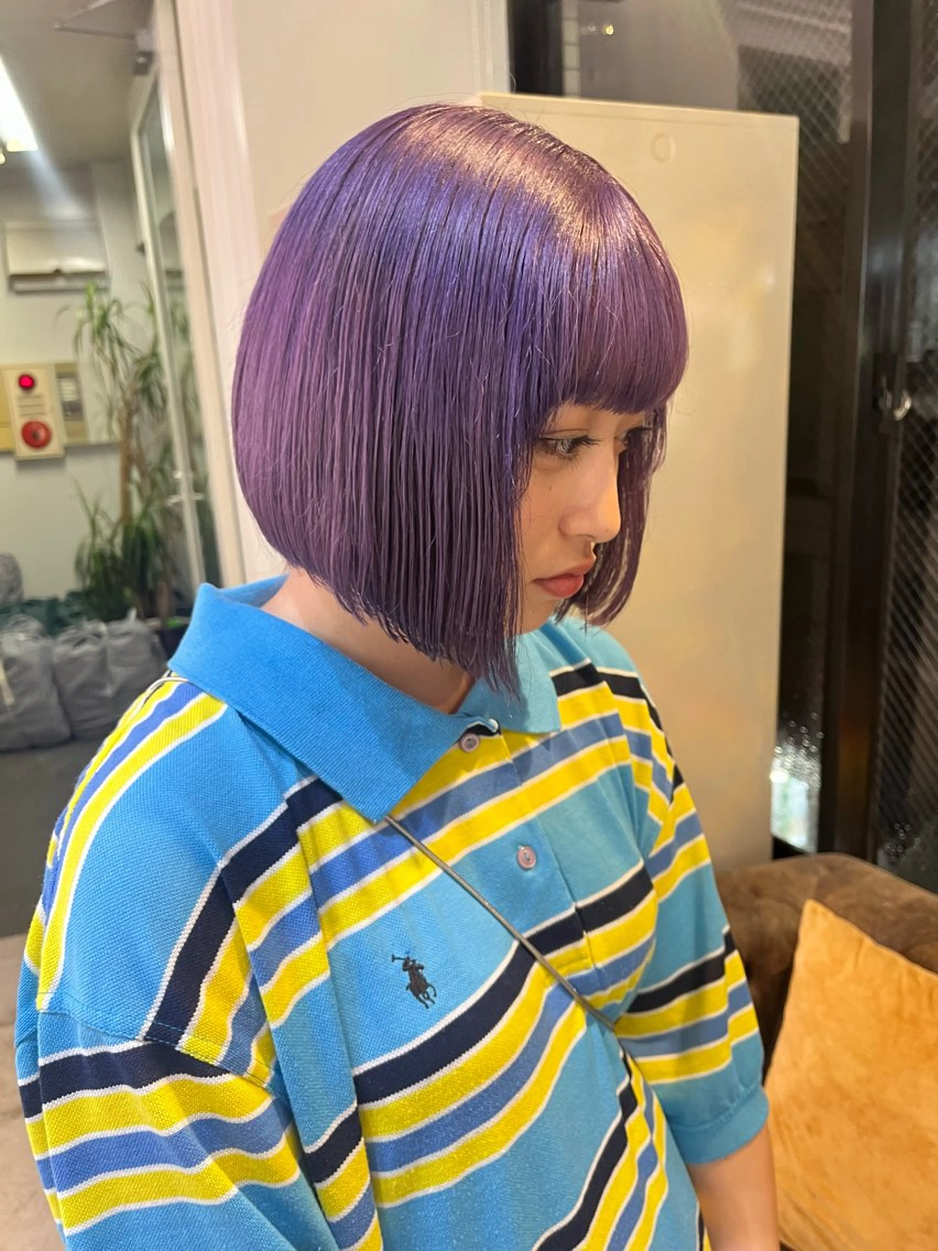 ショート カラー カット ヘアカラー トリートメント ヘアセット ハイトーン/レイヤー ハッシュカット/牧原のヘアスタイル