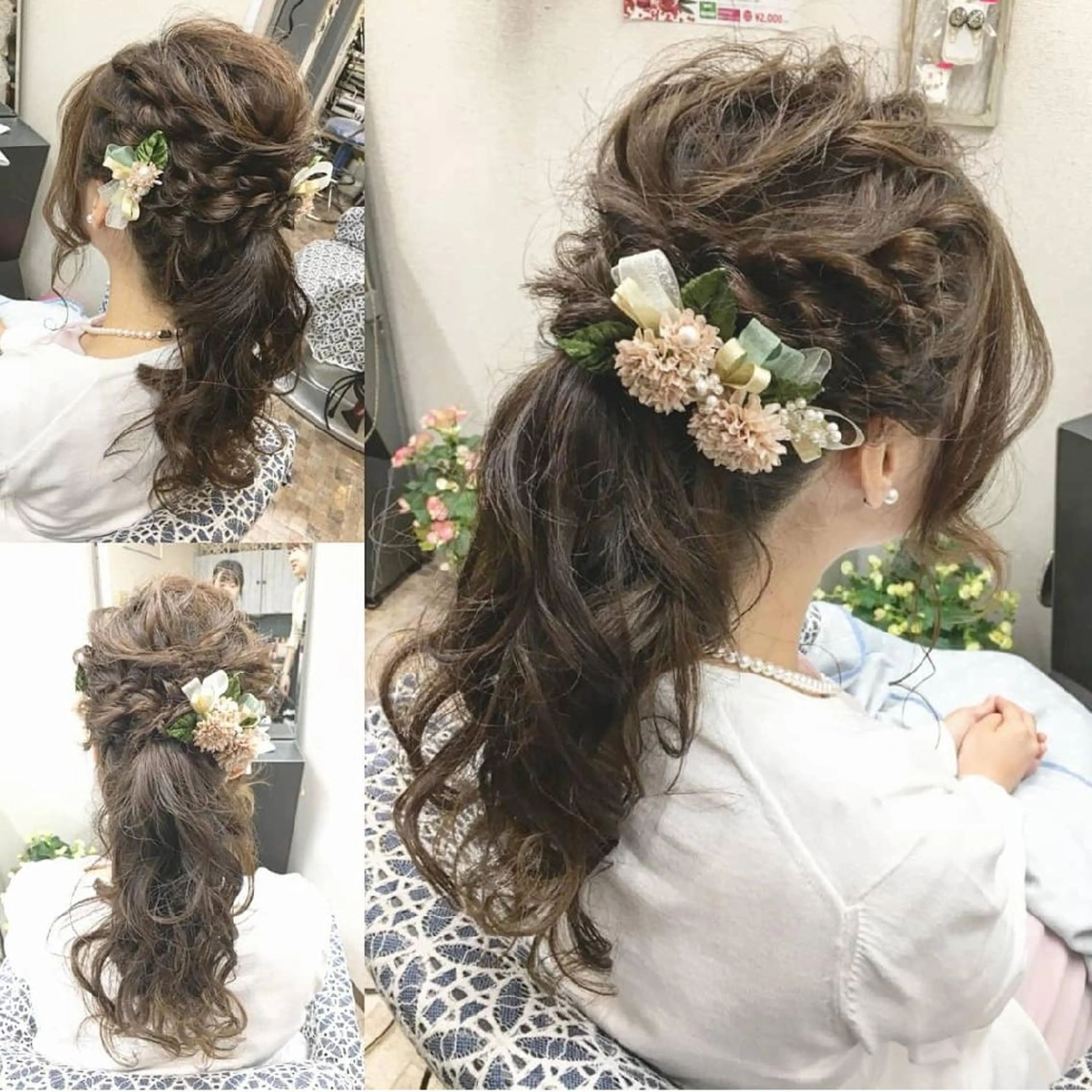 ミディアム カラー パーマ ヘアアレンジ メンズ キッズ マツエク・マツパ ネイル 結婚式・ブライダル 子どものヘアアレンジ 結婚式・ブライダル ブライダルネイル ヘアセット 角田 安のヘアスタイル