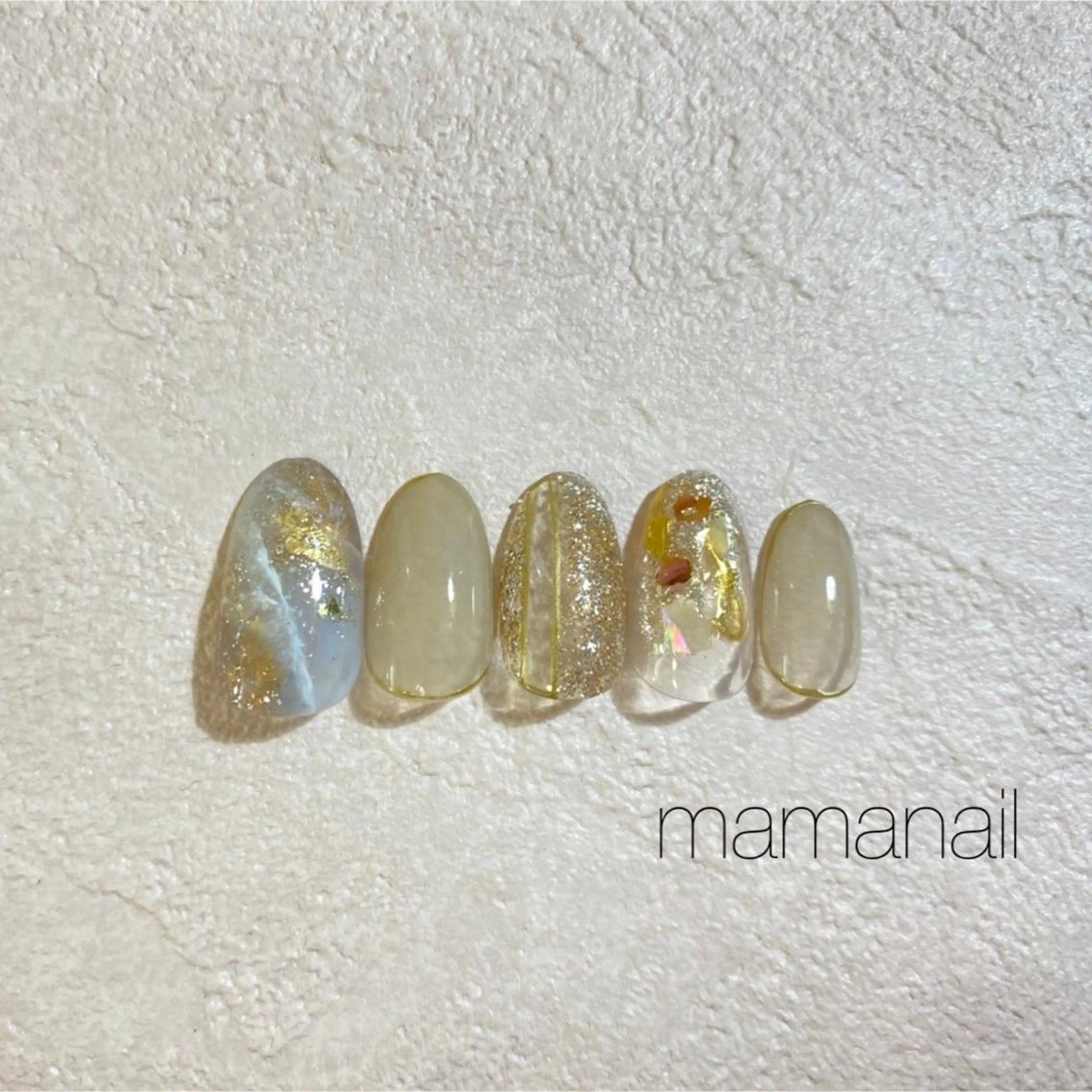 ネイル アートネイル ブルー ジェルネイル ネイルサロン mama nailのネイルデザイン