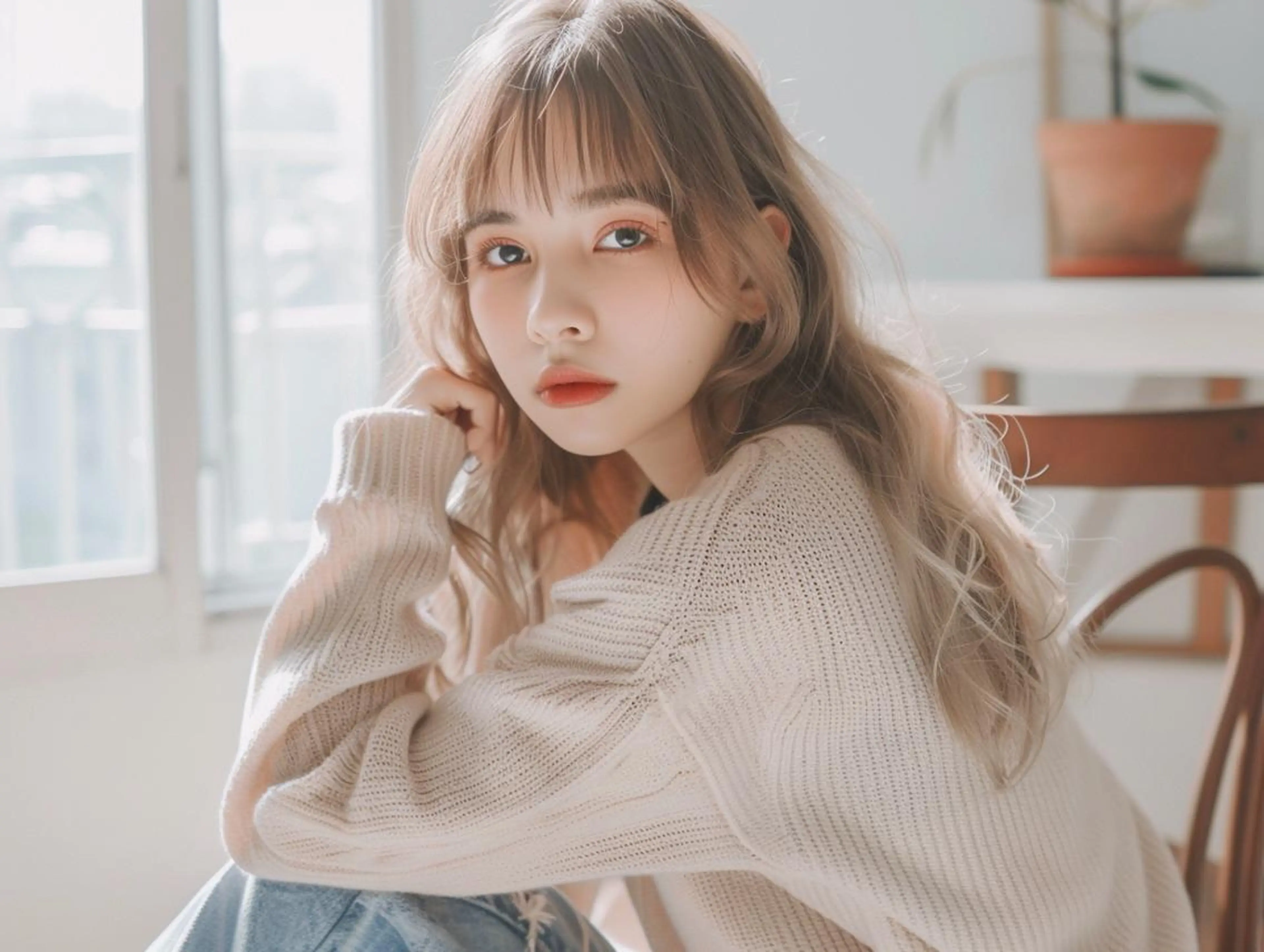 憧れ透明感♪ブリーチ+うる艶カラー＋髪質改善TR　（ケアブリーチ使用）の写真