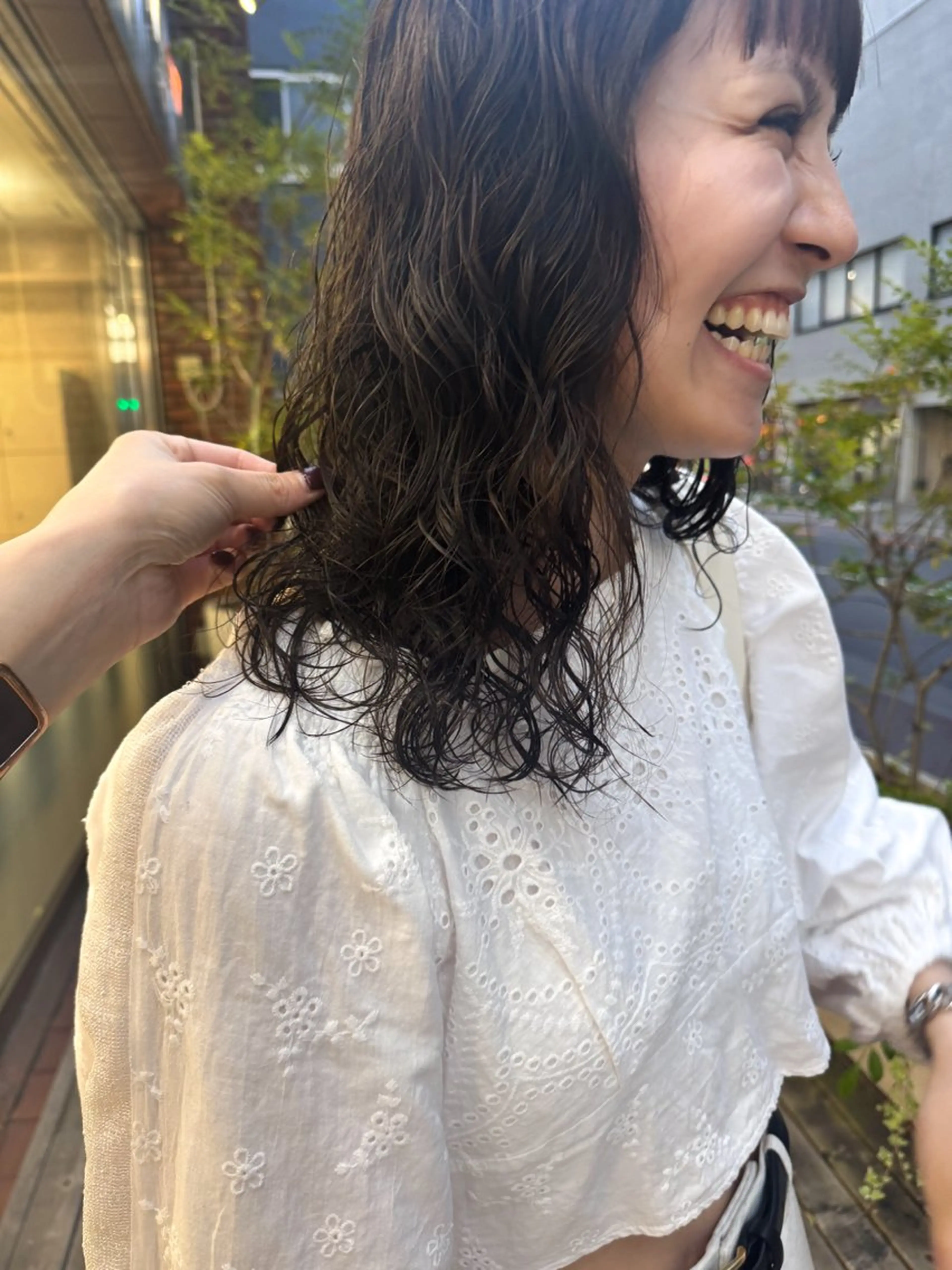 セミロング セミロングパーマ カット パーマ Seeknext // Rukaのヘアスタイル