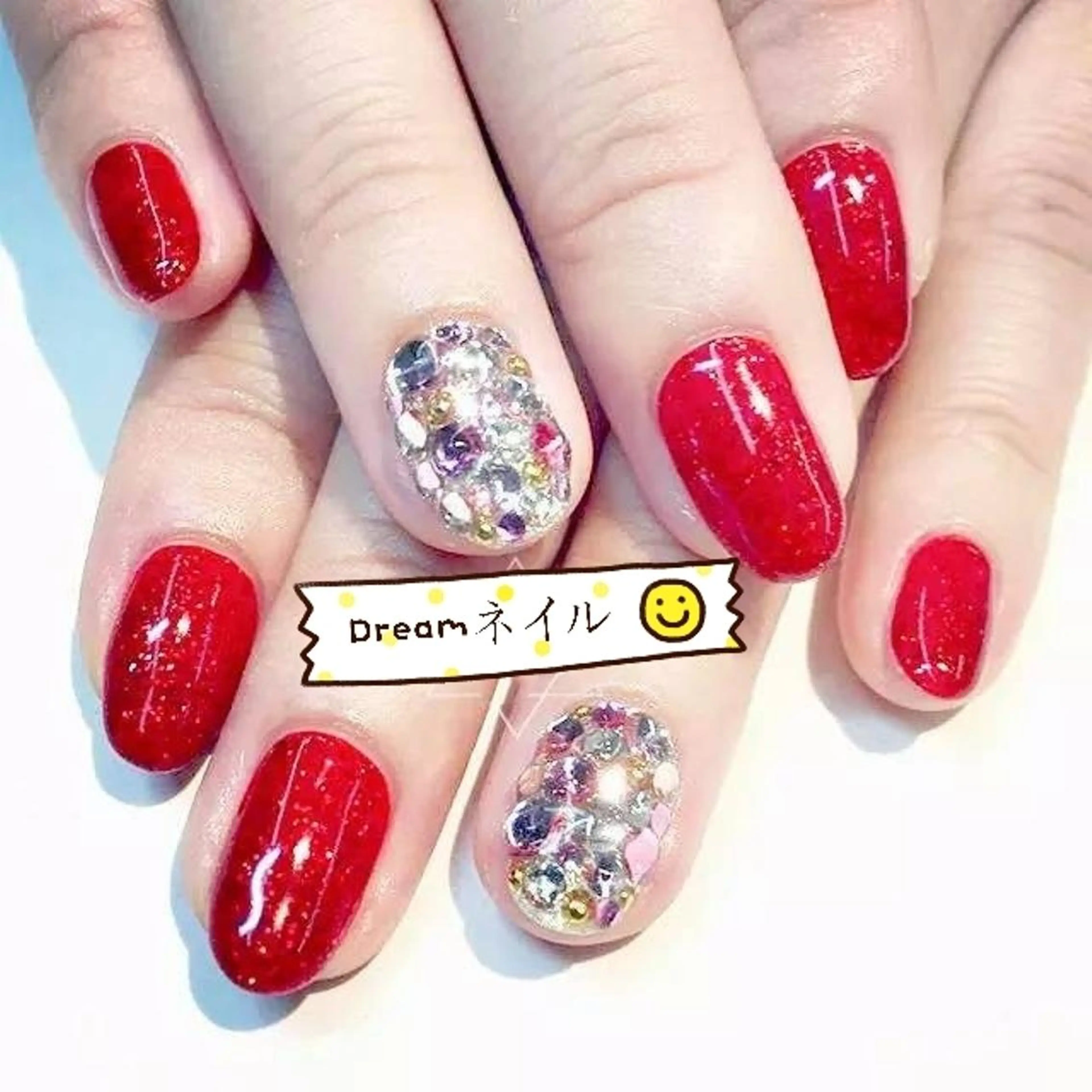 ミディアム ネイル ワンカラーネイル ネイリストゆか💅 長さだし、深爪矯正のネイルデザイン