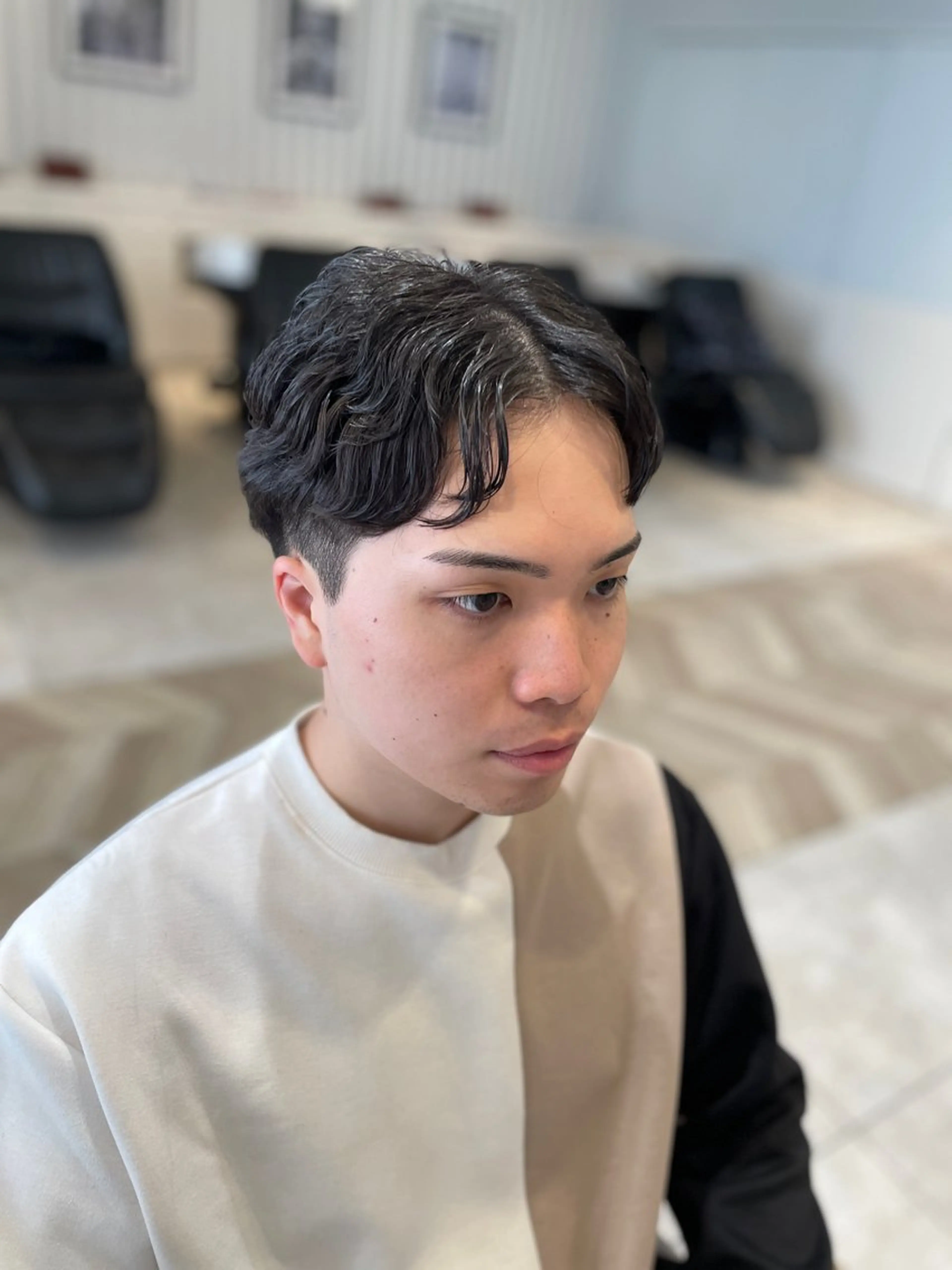 ショート メンズ フェザーパーマ メンズパーマ カット パーマ メンズパーマ/カット / 古川 諒のヘアスタイル
