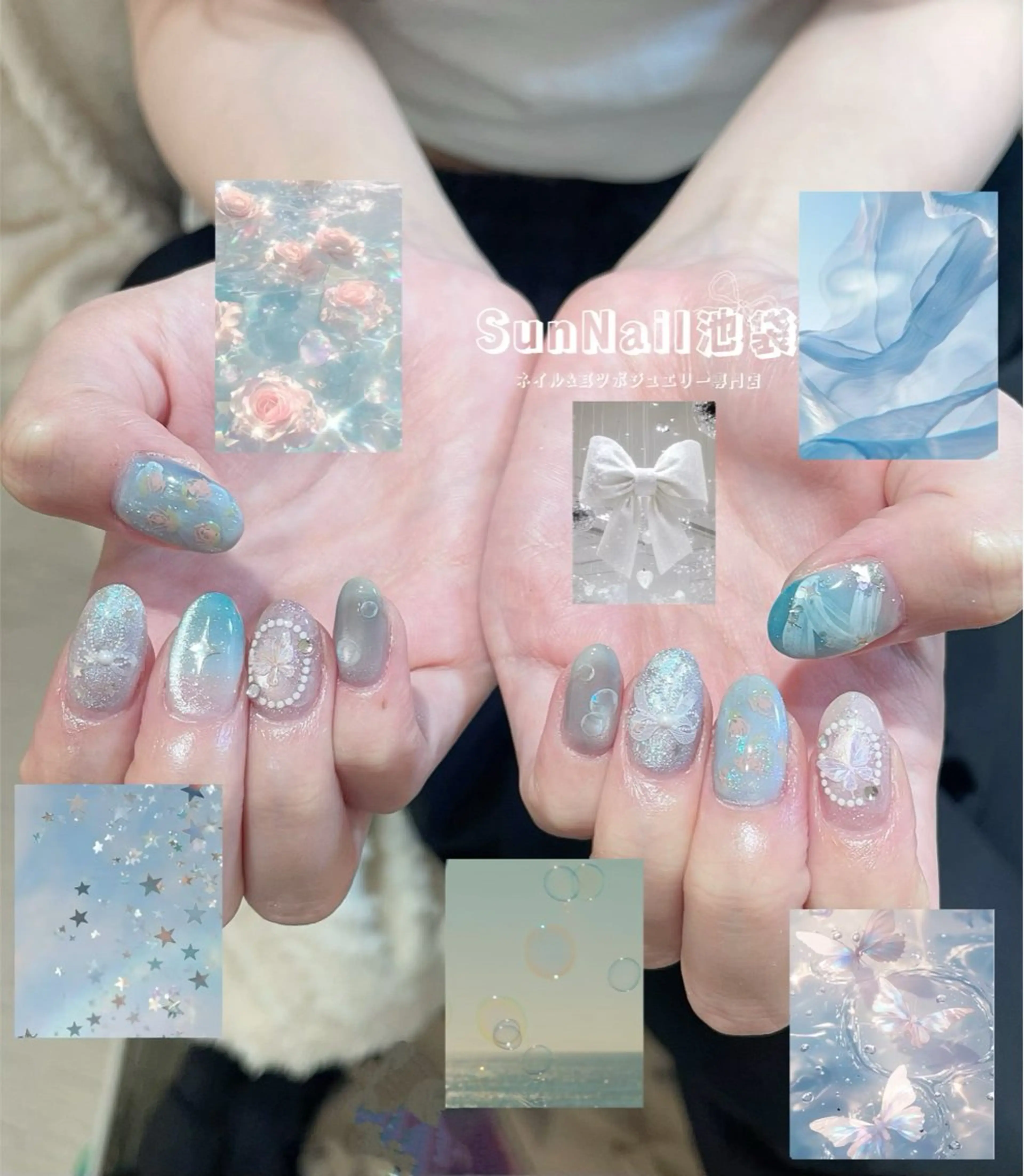 ネイル チークネイル 長さ出し フレンチネイル ガーリー 氷ネイル・うるうるネイル ハンドネイル ハンドケア Sun Nail 池袋のネイルデザイン