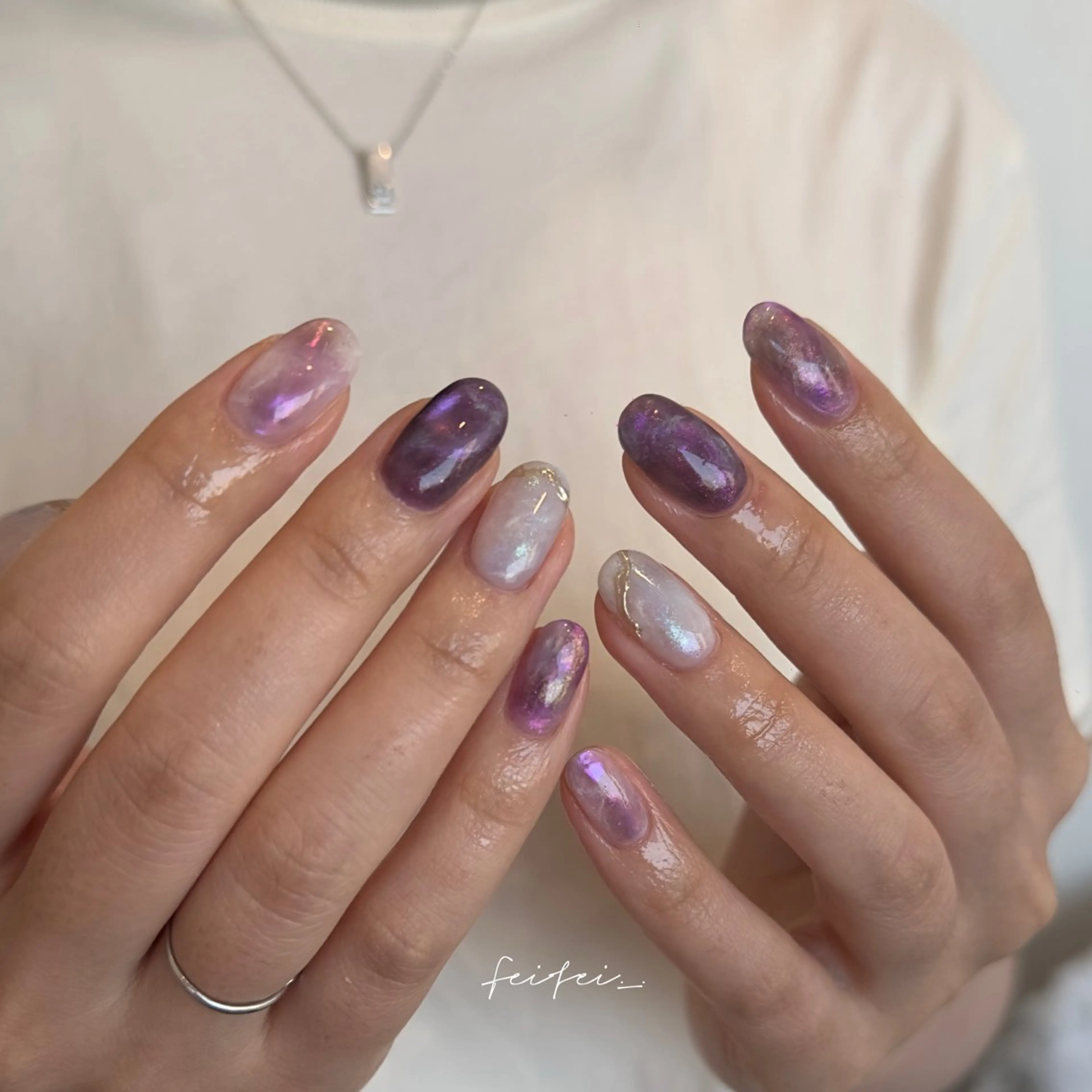 ネイル ハンドネイル 🎀 Hiyubi._.nail 🫧所属・🎀フェイ フェイ🫧💗のネイルデザイン