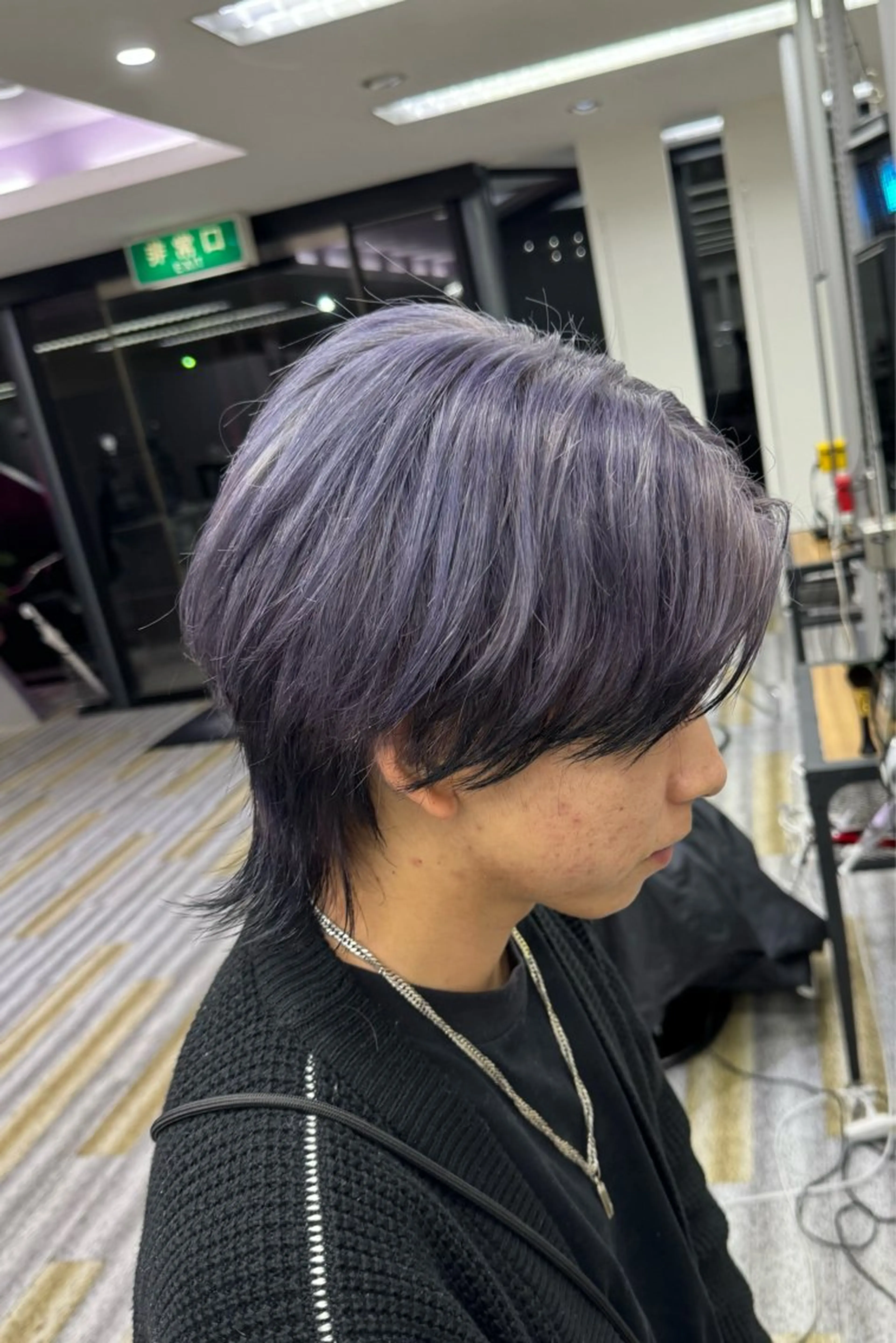 ショート カラー メンズ デザインカラー ラベンダーカラー シルバー カット ヘアカラー 【メンズ特化】岩瀬 武【メンズパーマ】のヘアスタイル