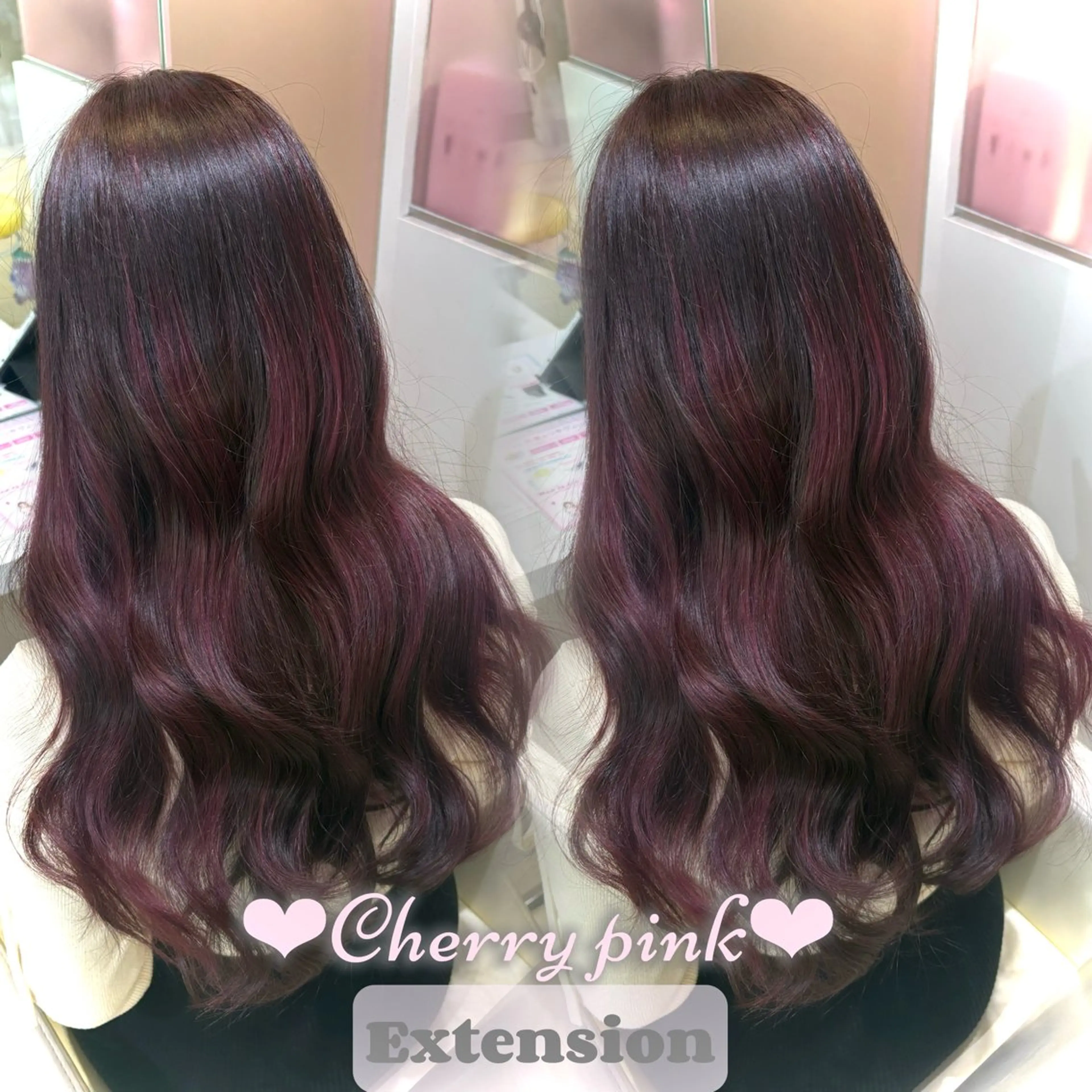 ロング カラー ピンクカラー エクステ ヘアカラー エクステ 新宿/透明感カラー /韓国ヘアKANA♡のヘアスタイル