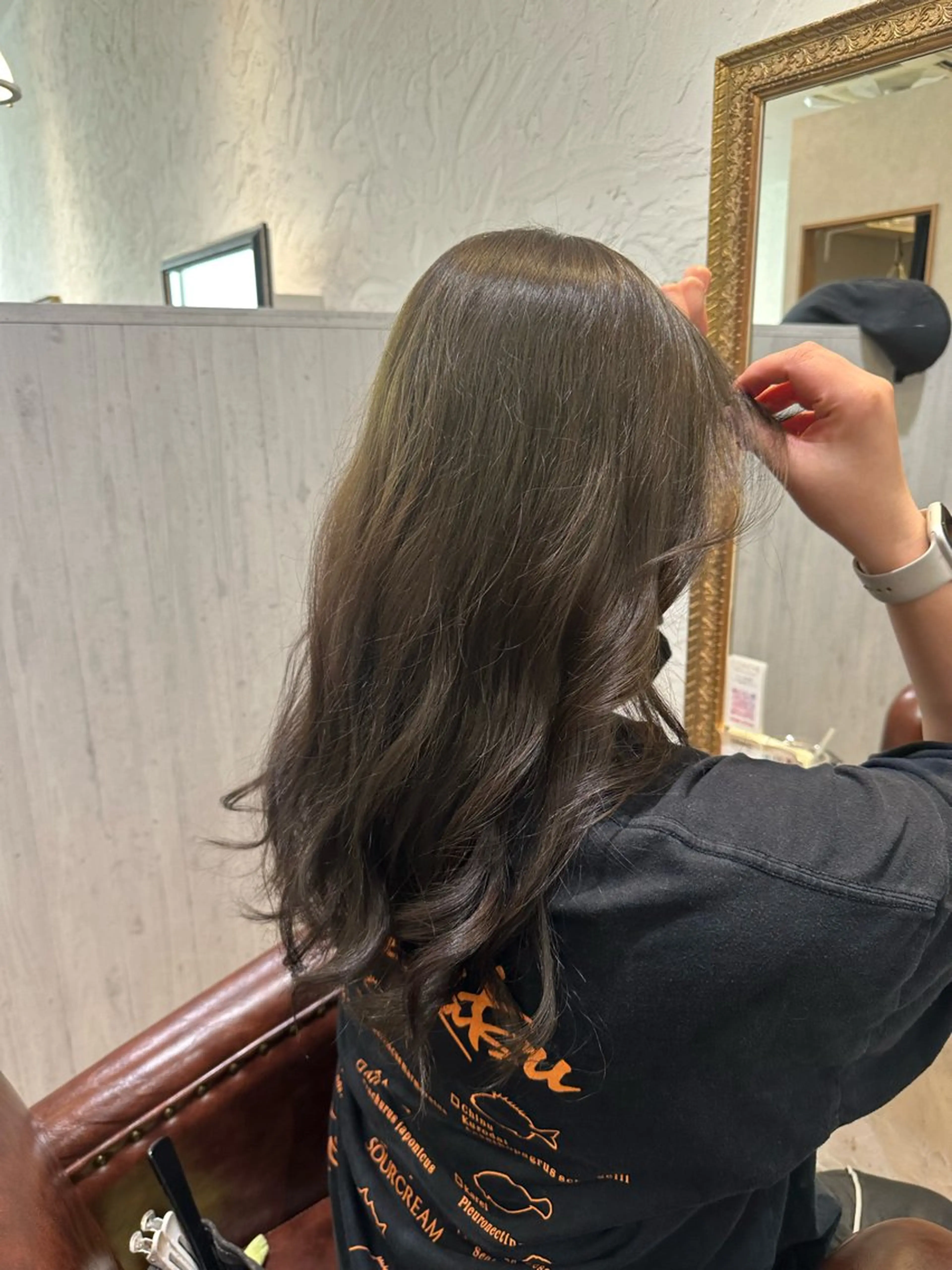 セミロング カラー オリーブカラー オリーブグレー hair salon  CAMON.所属・仙台/camon/ airiのヘアスタイル