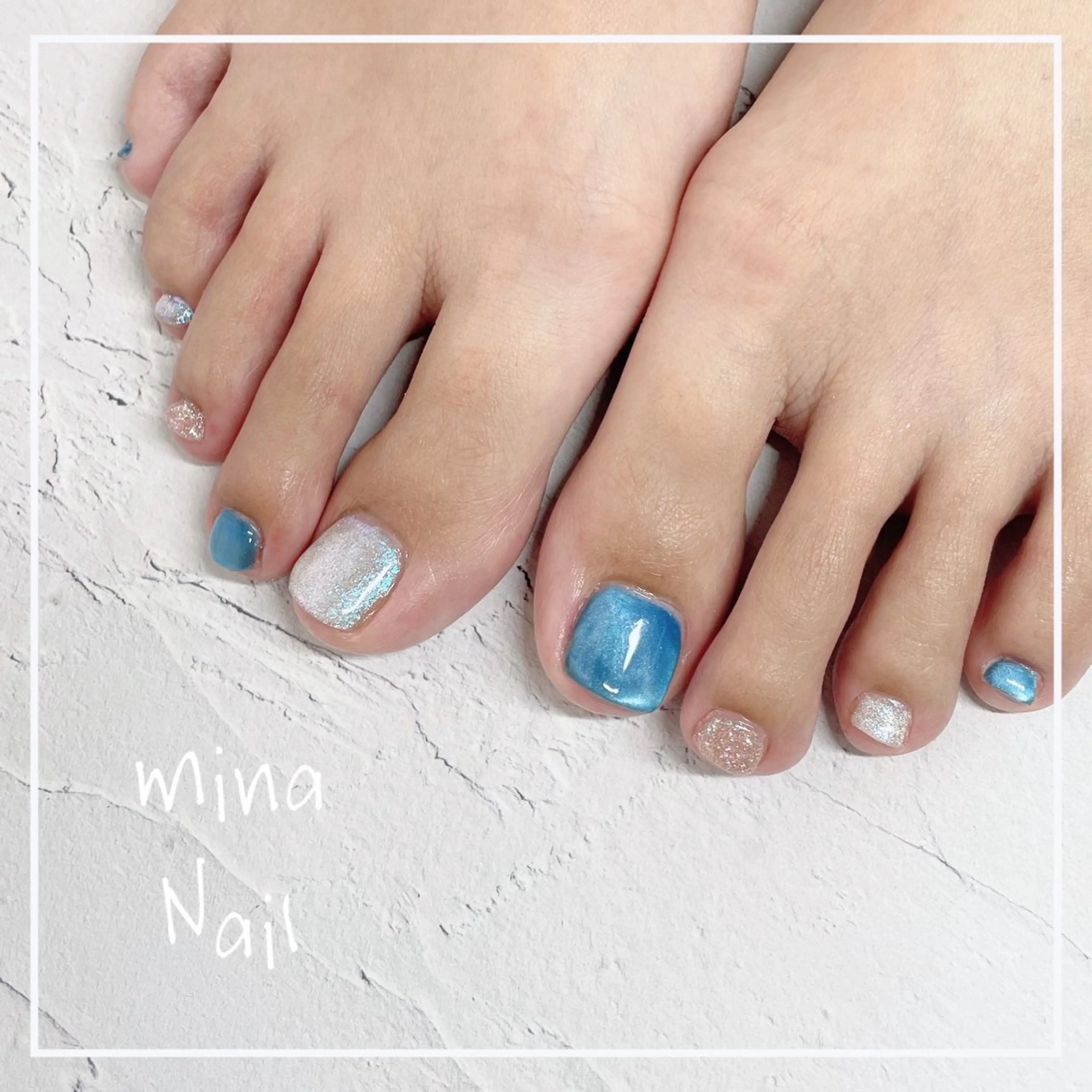 ネイル フラッシュネイル フットネイル ジェルネイル マグネットネイル ワンカラーネイル mina Nailのネイルデザイン