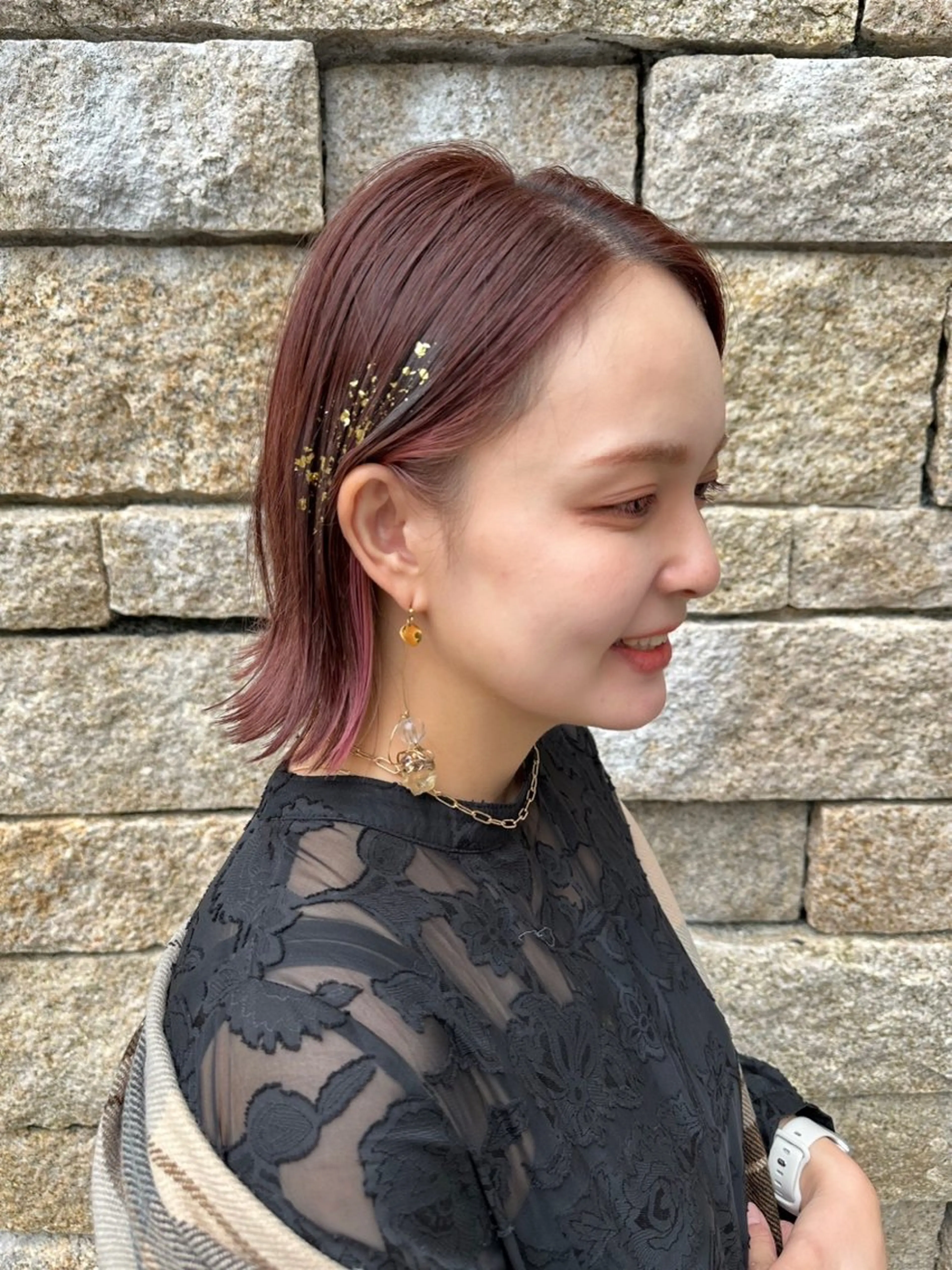 ミディアム カラー ヘアアレンジ ヘアセット recipe 黒木 彩那のヘアスタイル