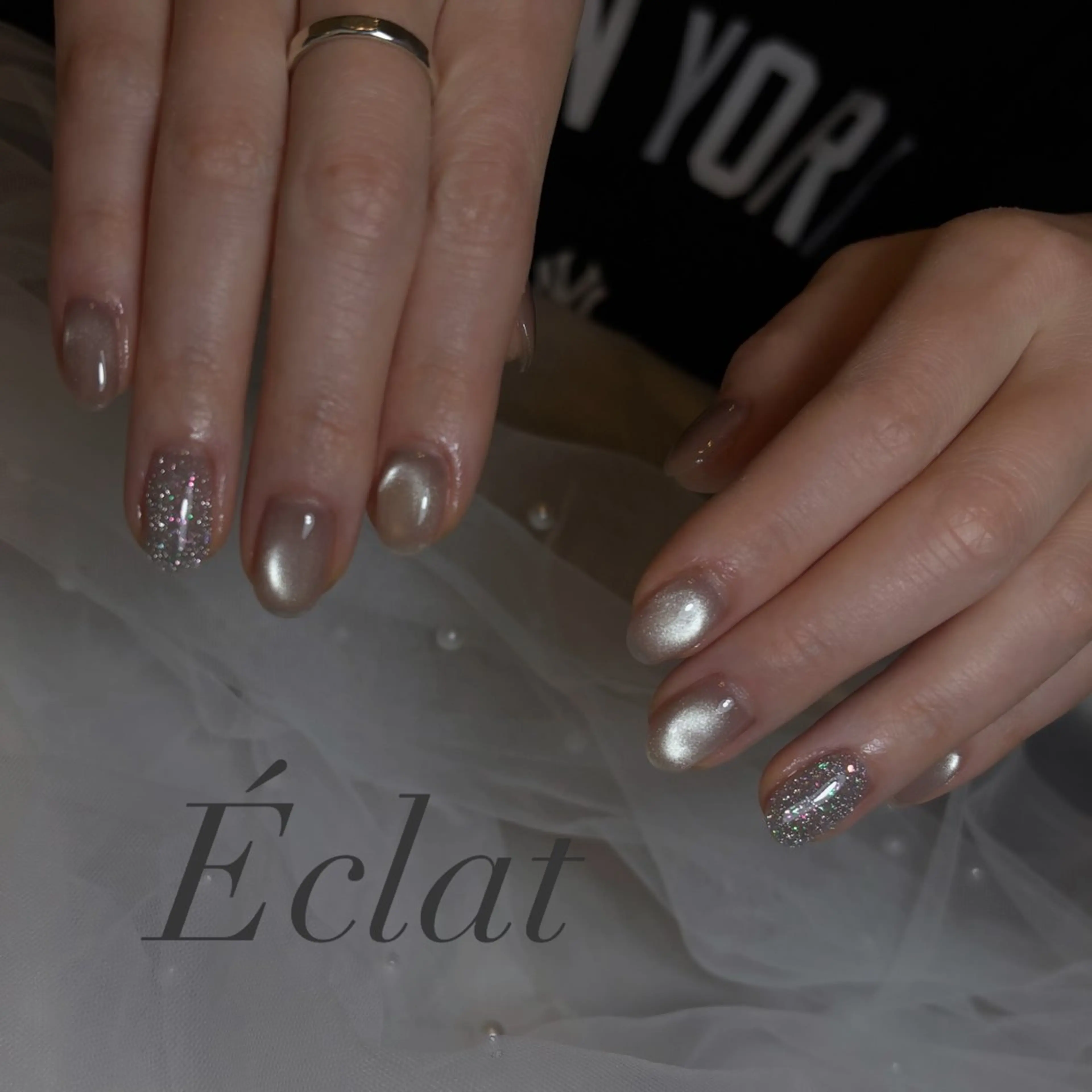 ネイル フラッシュネイル マグネットネイル ハンドネイル nail salon Éclatのネイルデザイン