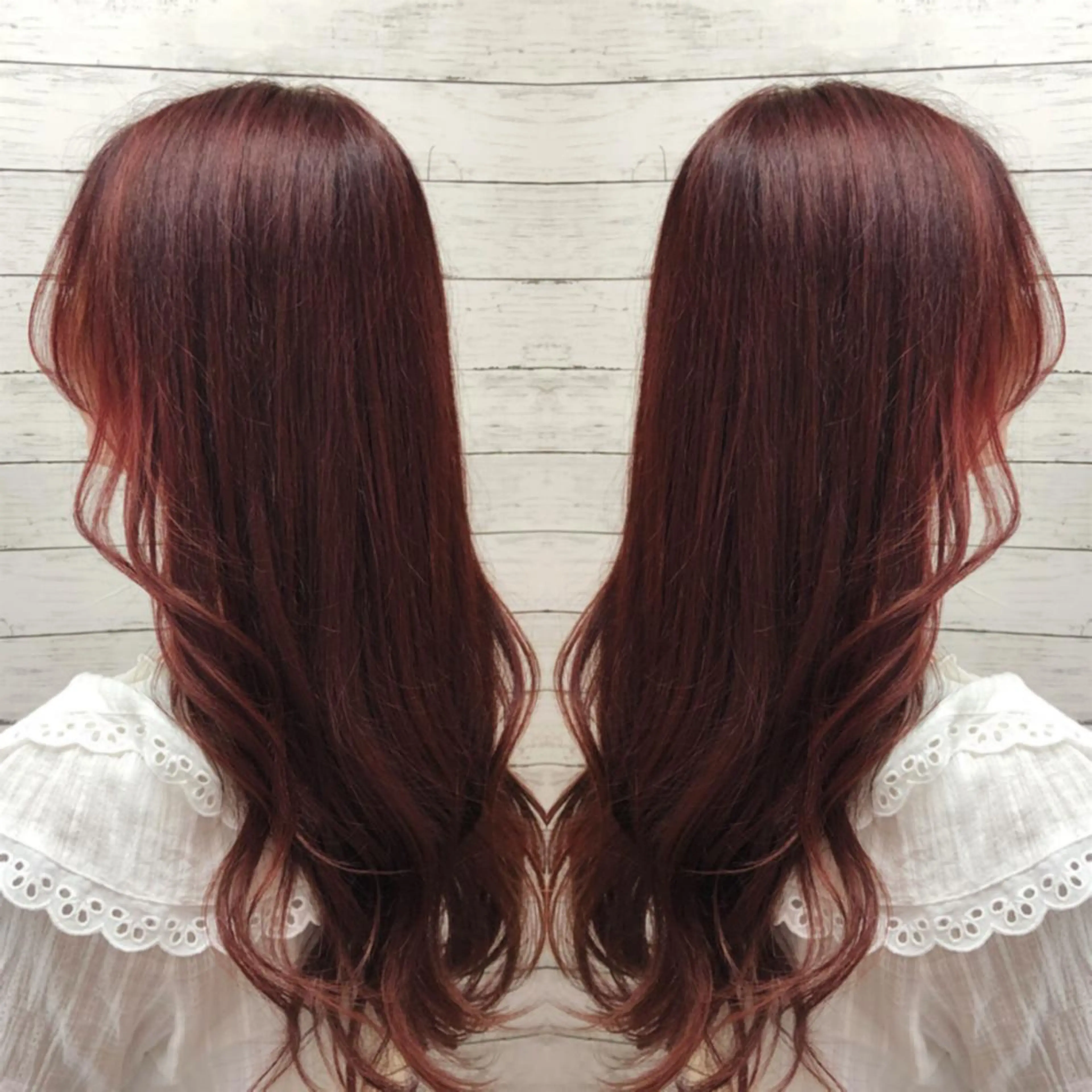 ロング カラー ヘアカラー トリートメント ヘアセット 韓国ヘア🤍髪質改善 🇰🇷AKANEのヘアスタイル