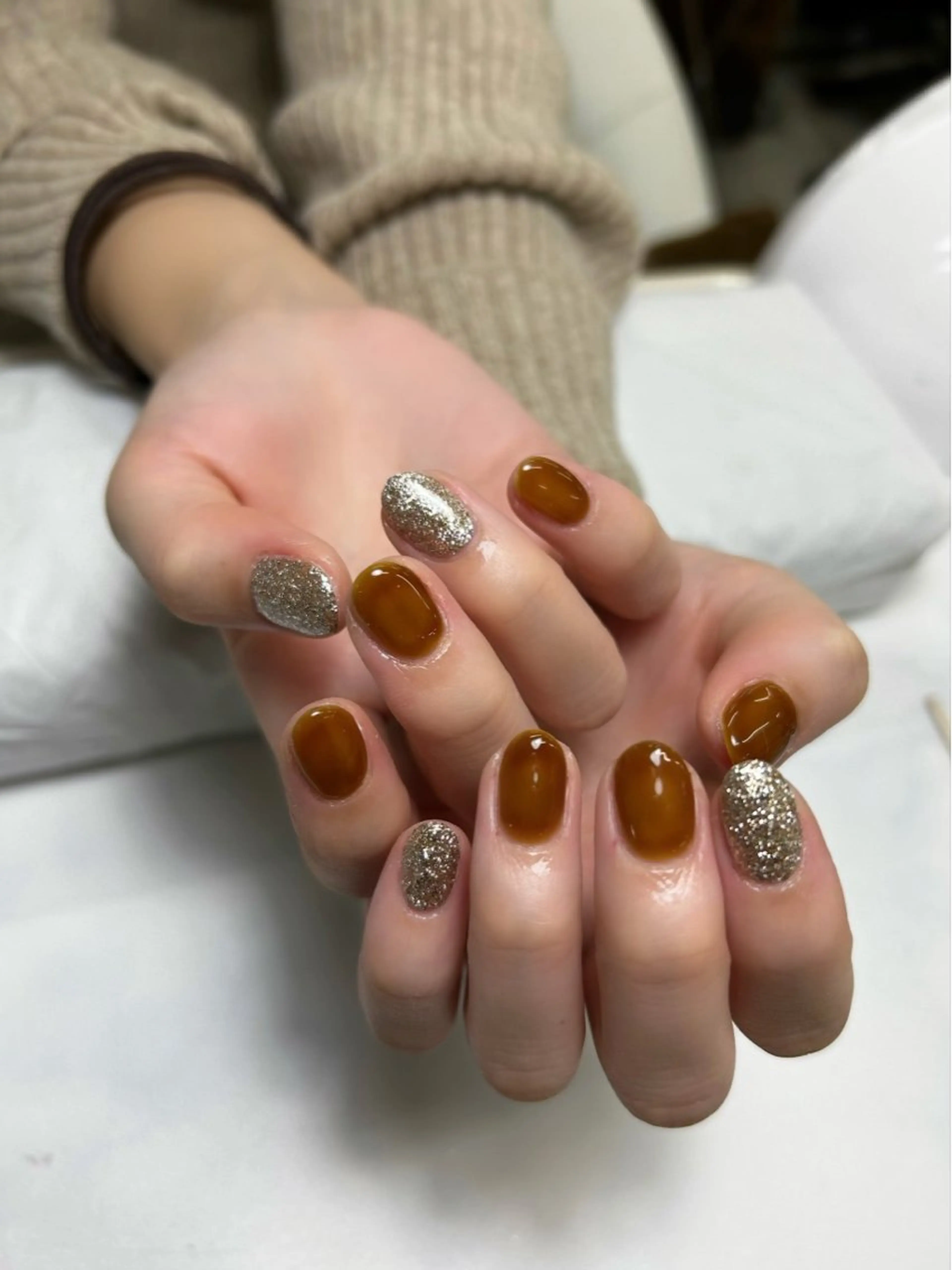 ネイル ブラウン ジェルネイル MAXKELLY MAIのネイルデザイン