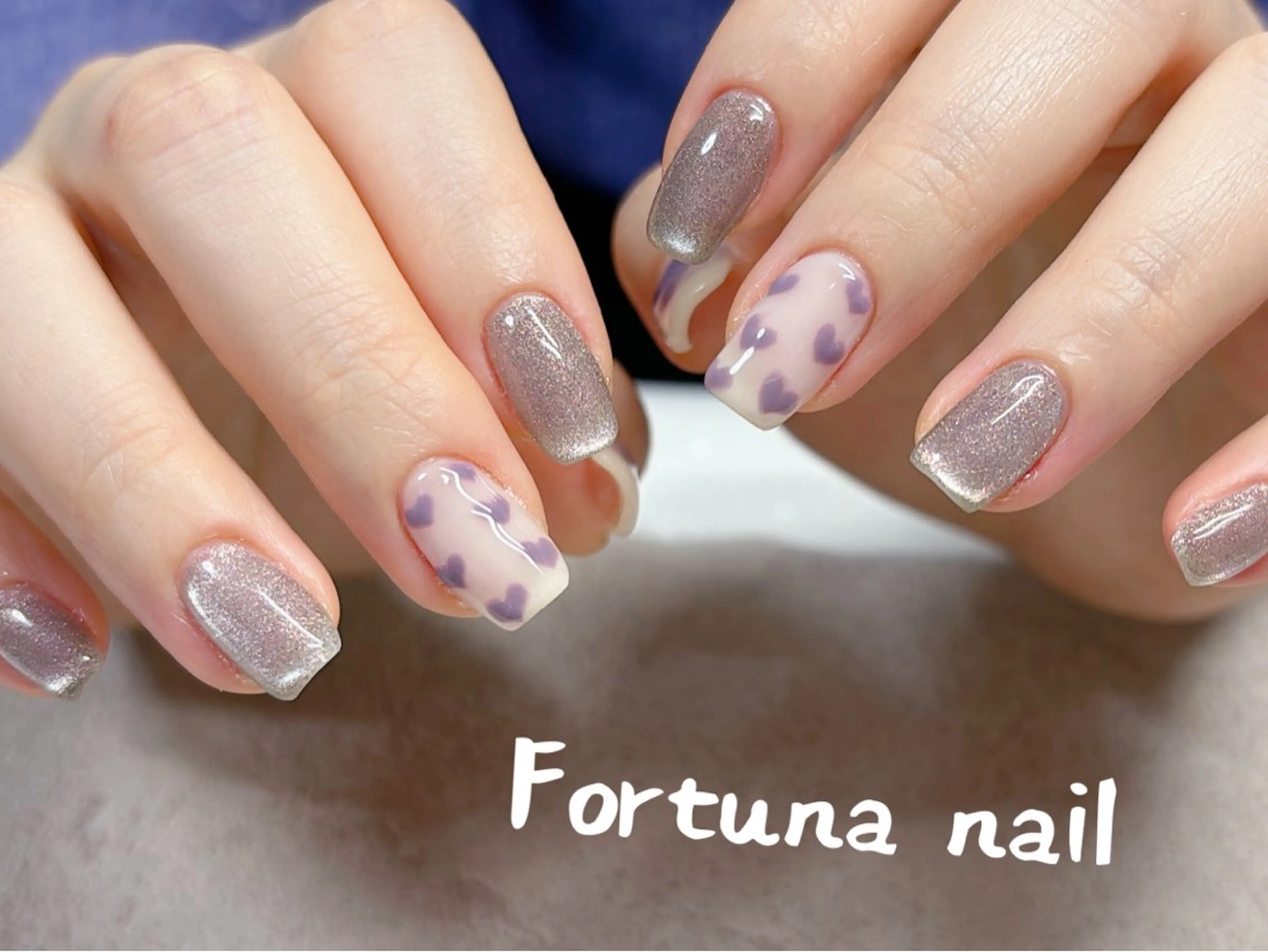 ネイル バレンタイン ハンドネイル ハンドケア Nail •Head スパFortunaのネイルデザイン