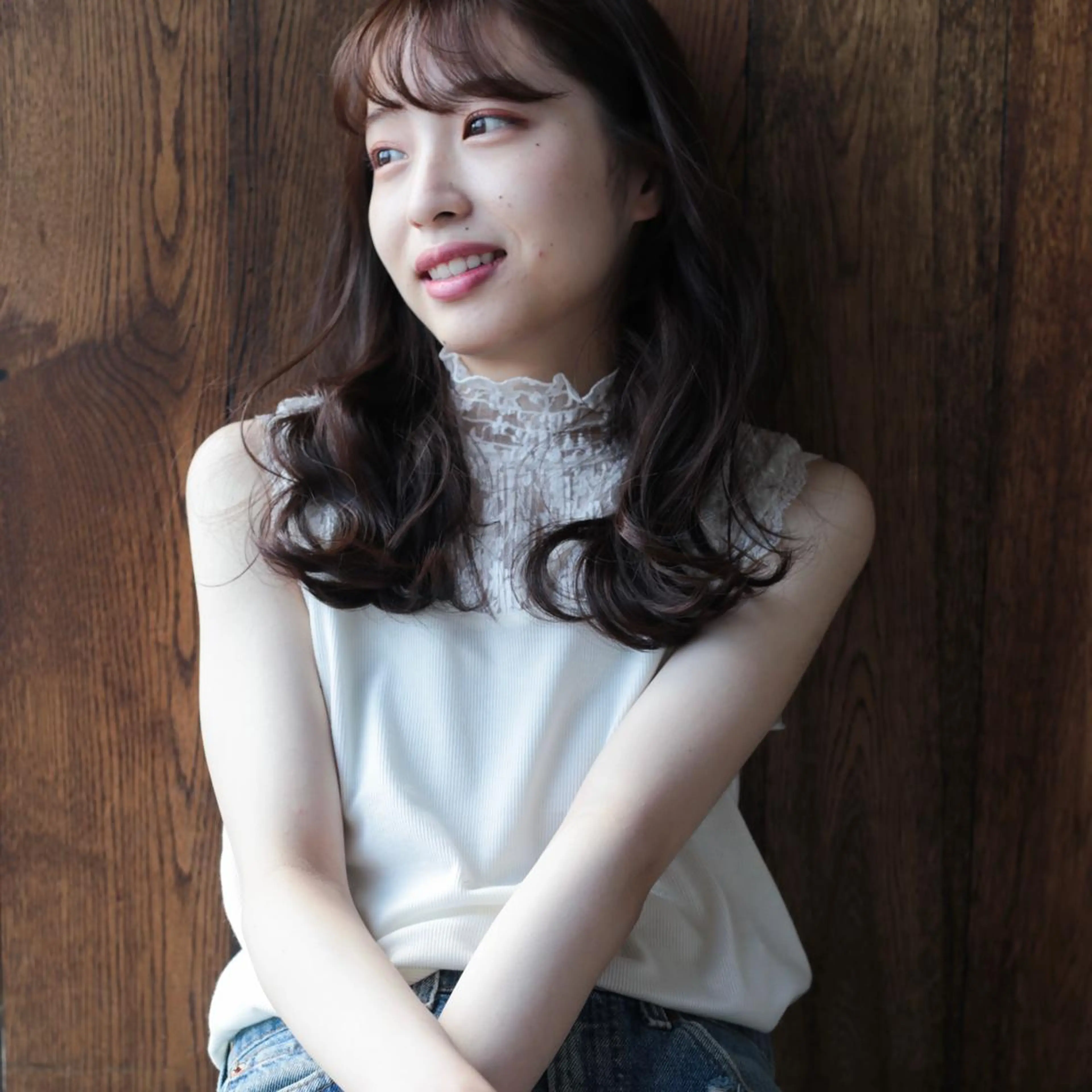 セミロング カラー カット ヘアカラー トリートメント レイヤー/顔周り カット/松岡 祥利のヘアスタイル