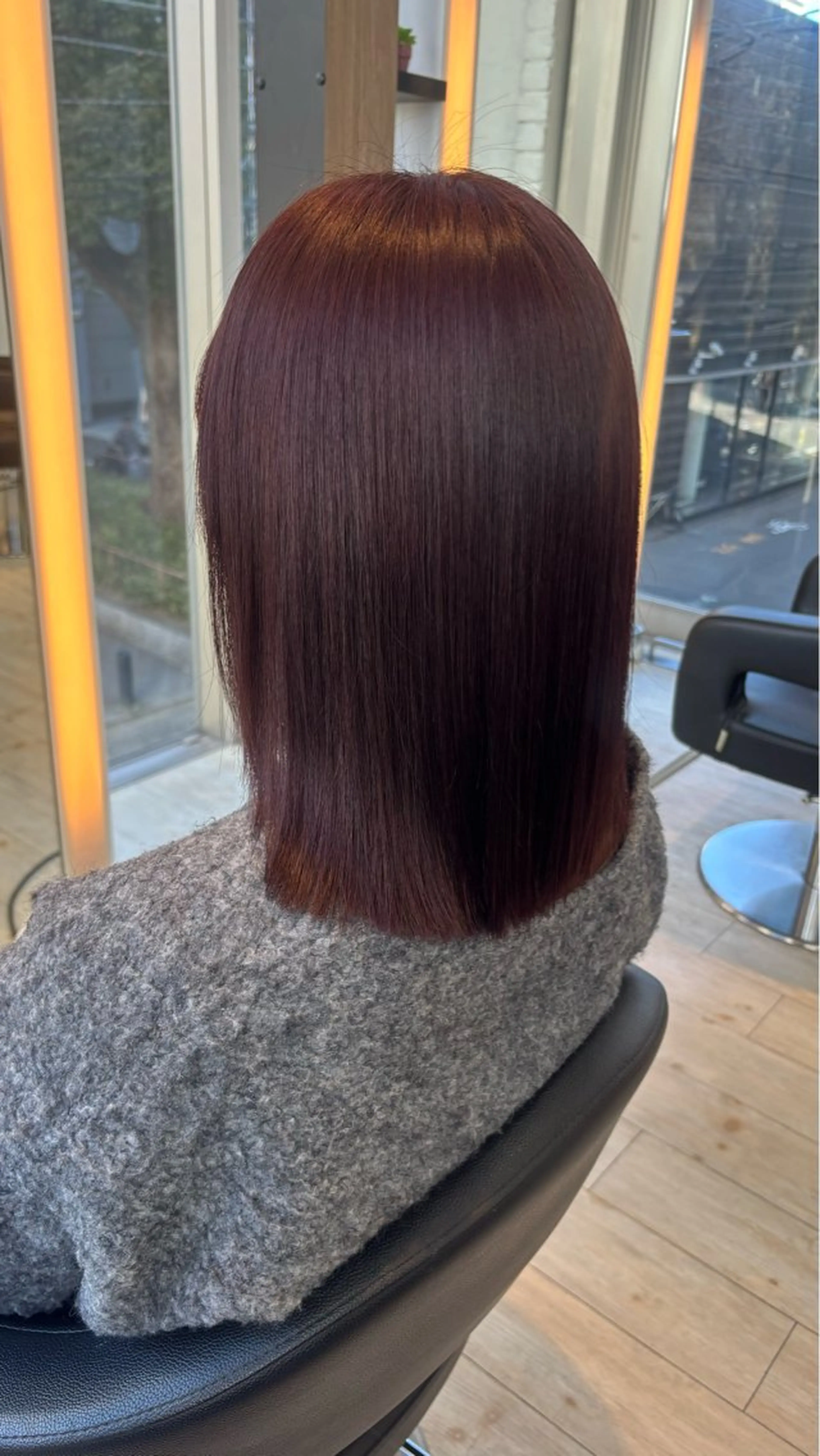 カラー ブリーチ ダブルカラー ブリーチなしカラー レッドカラー miyu/ボブ/ 透明感カラー/栄のヘアスタイル