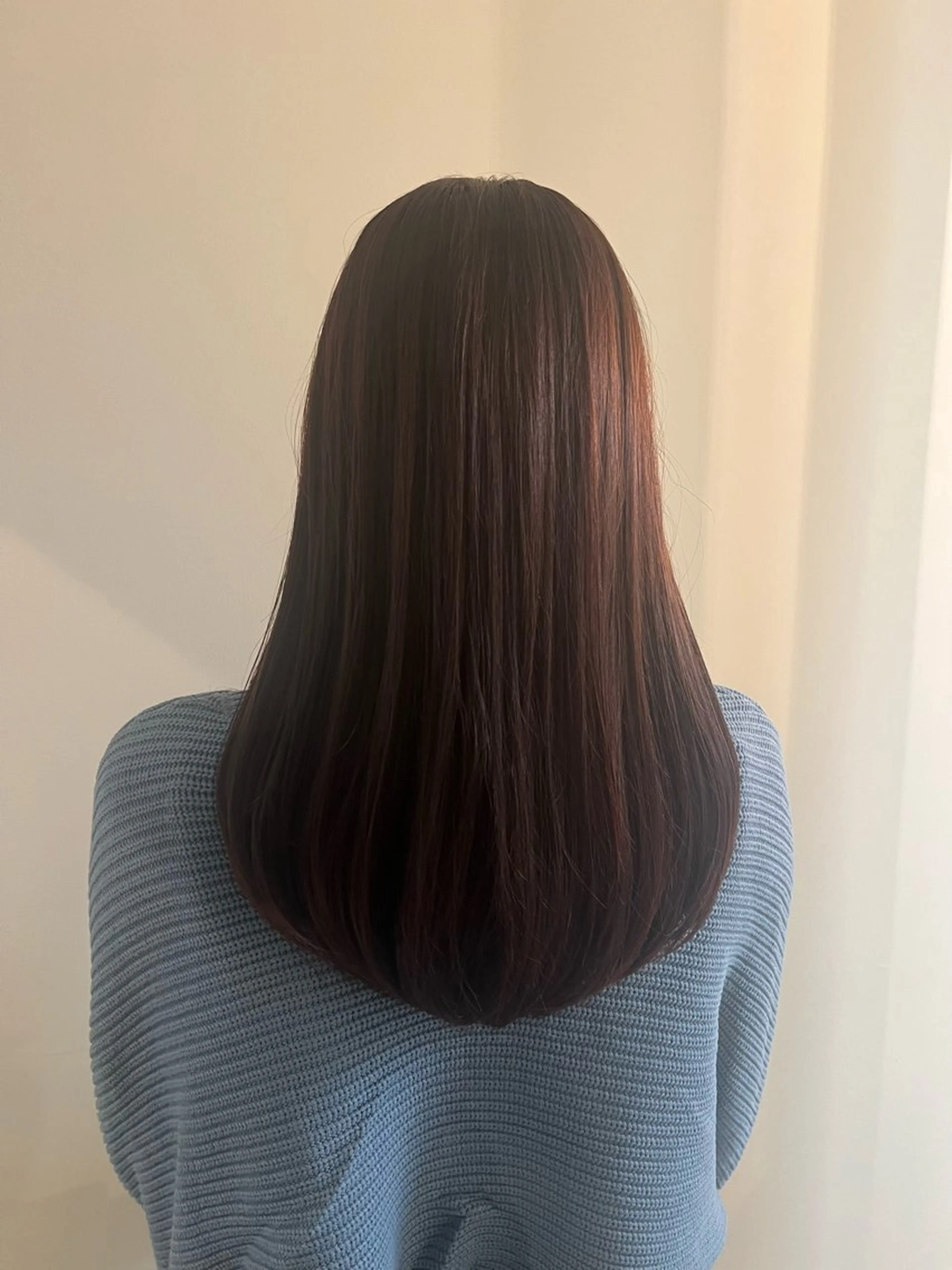 セミロング カラー ブラウンカラー レッドカラー ヘアカラー トリートメント 工藤 梨花のヘアスタイル