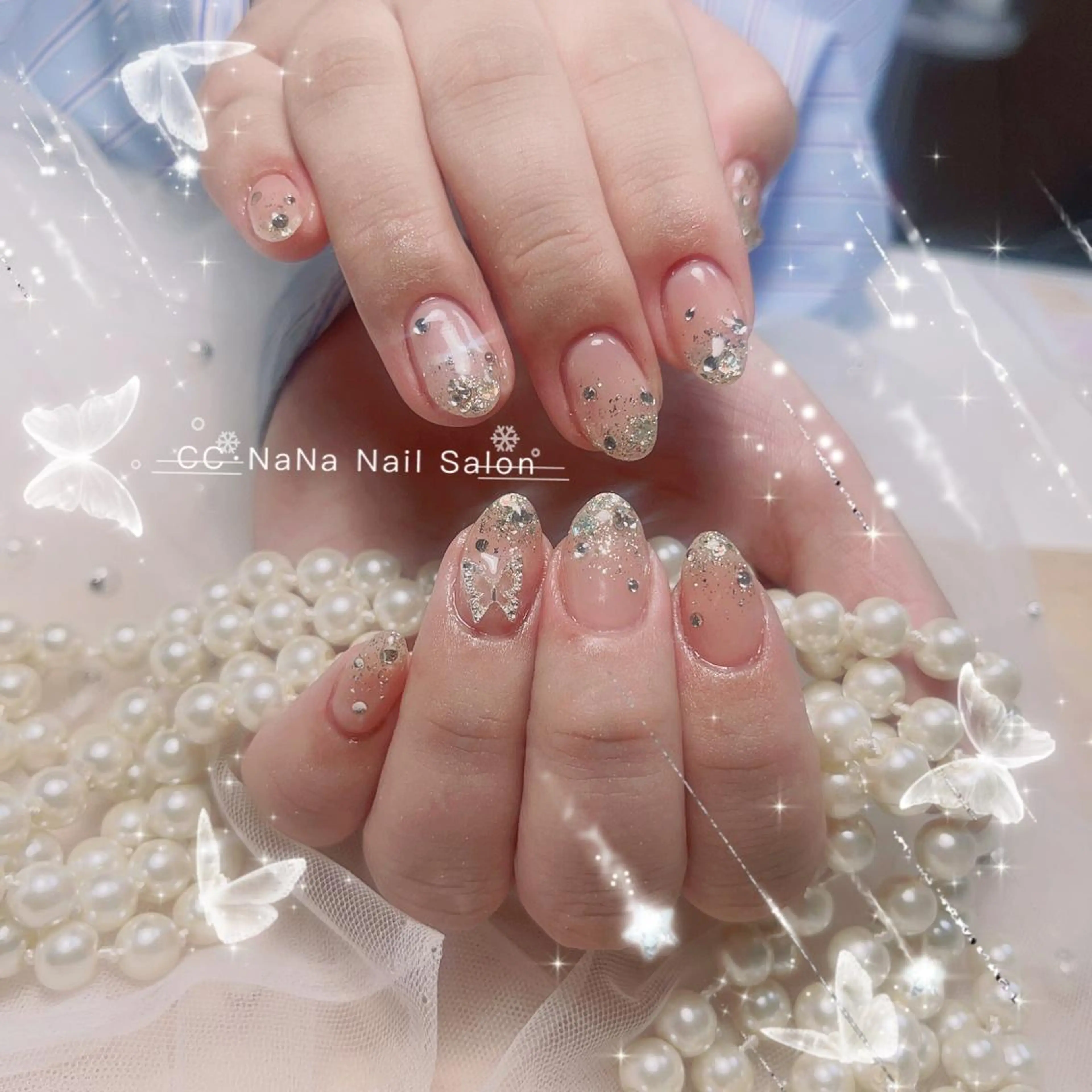 ネイル ハンドネイル 💎CC・NaNa 韓国風ネイル🌙Cのネイルデザイン