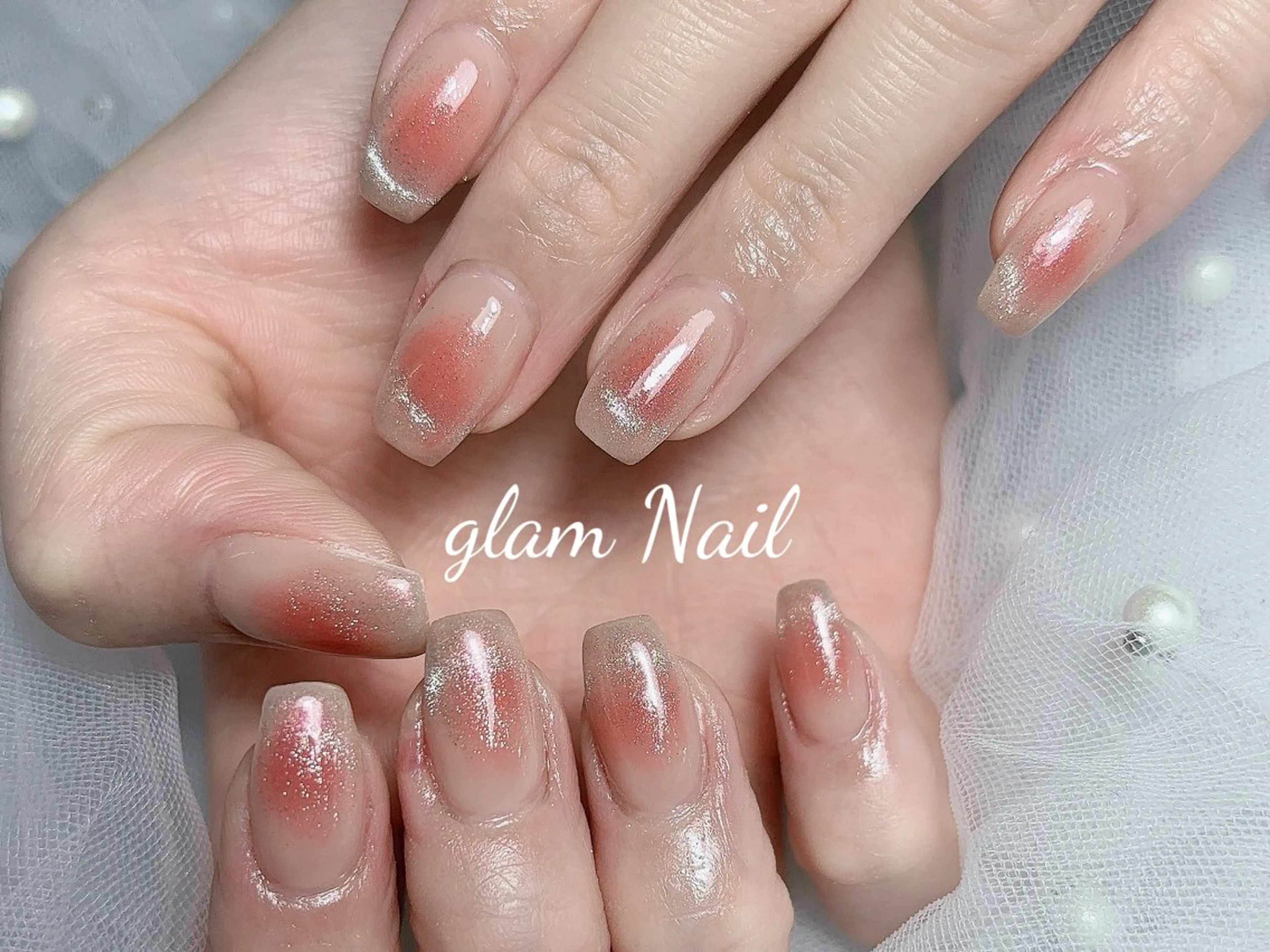 ネイル ハンドネイル エツメ💅 長さだし🎀デザインのネイルデザイン