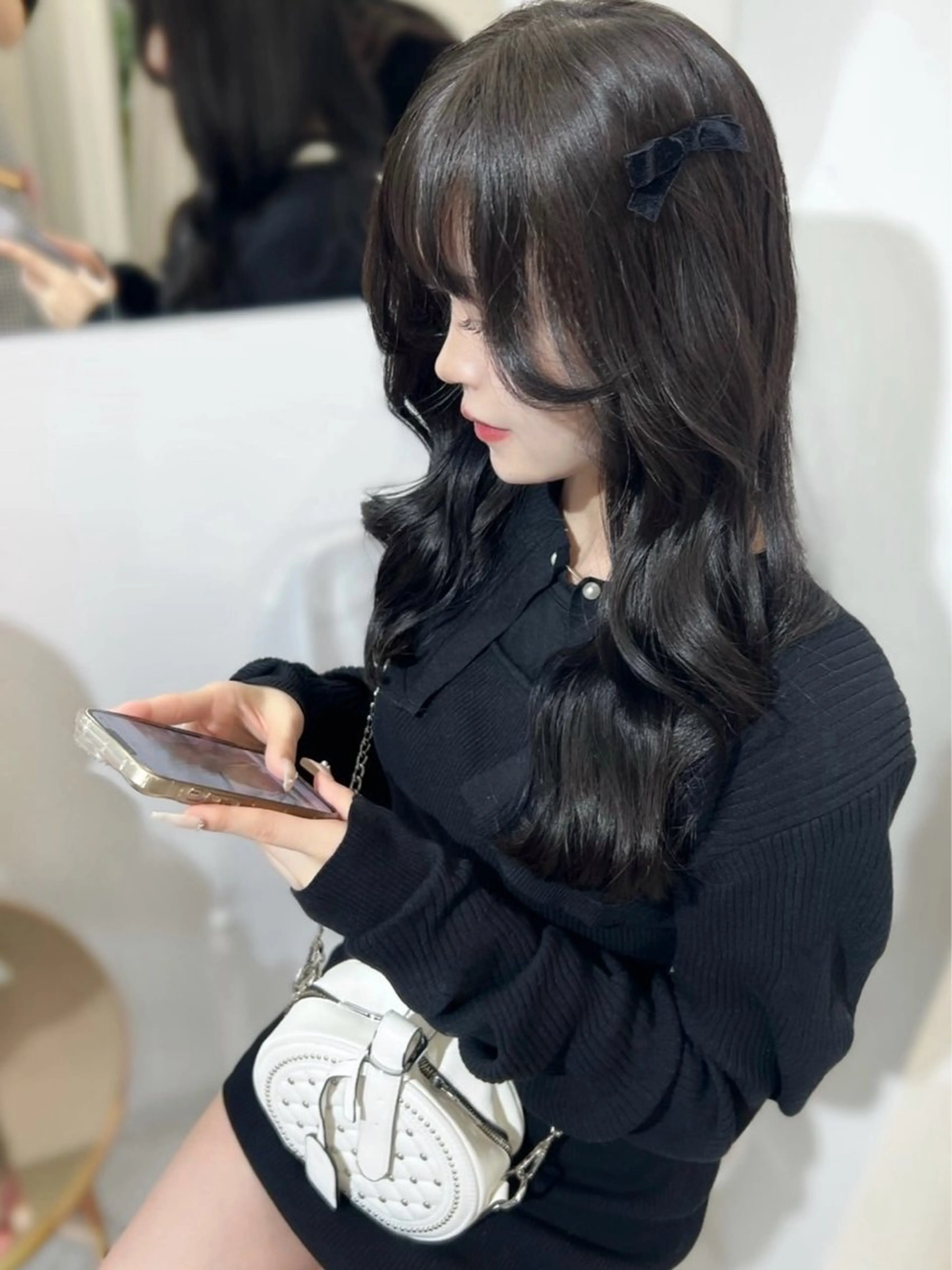 セミロング カラー ダークグレー カット ヘアカラー トリートメント 盛れる顔周り🤍渋谷 Risa🎀のヘアスタイル