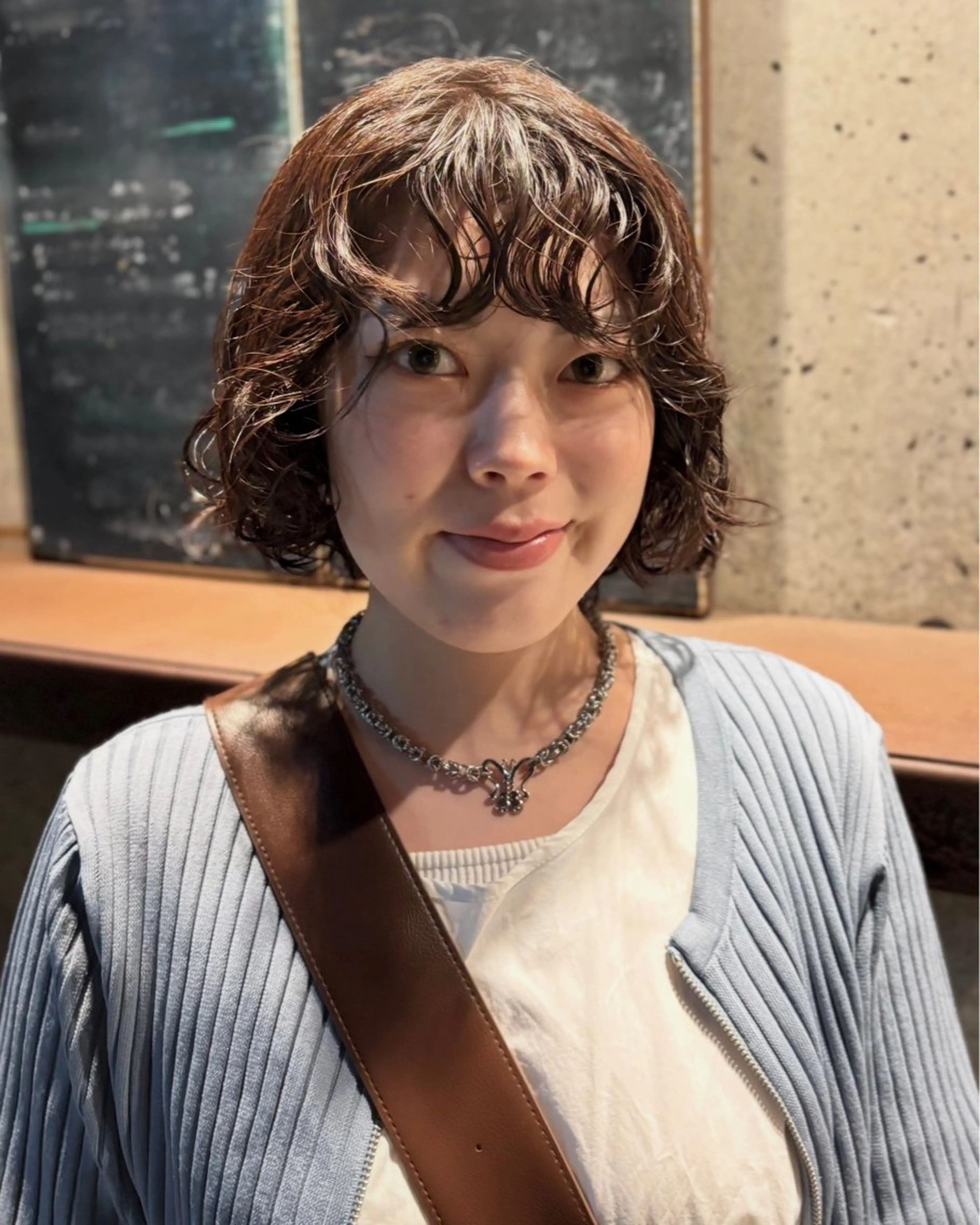 ショート パーマ ボブ くせ毛 外国人風カラー 韓国風ヘア ニュアンスパーマ カット パーマ トリートメント 水原波津輝/ボブ /ニュアンスパーマのヘアスタイル