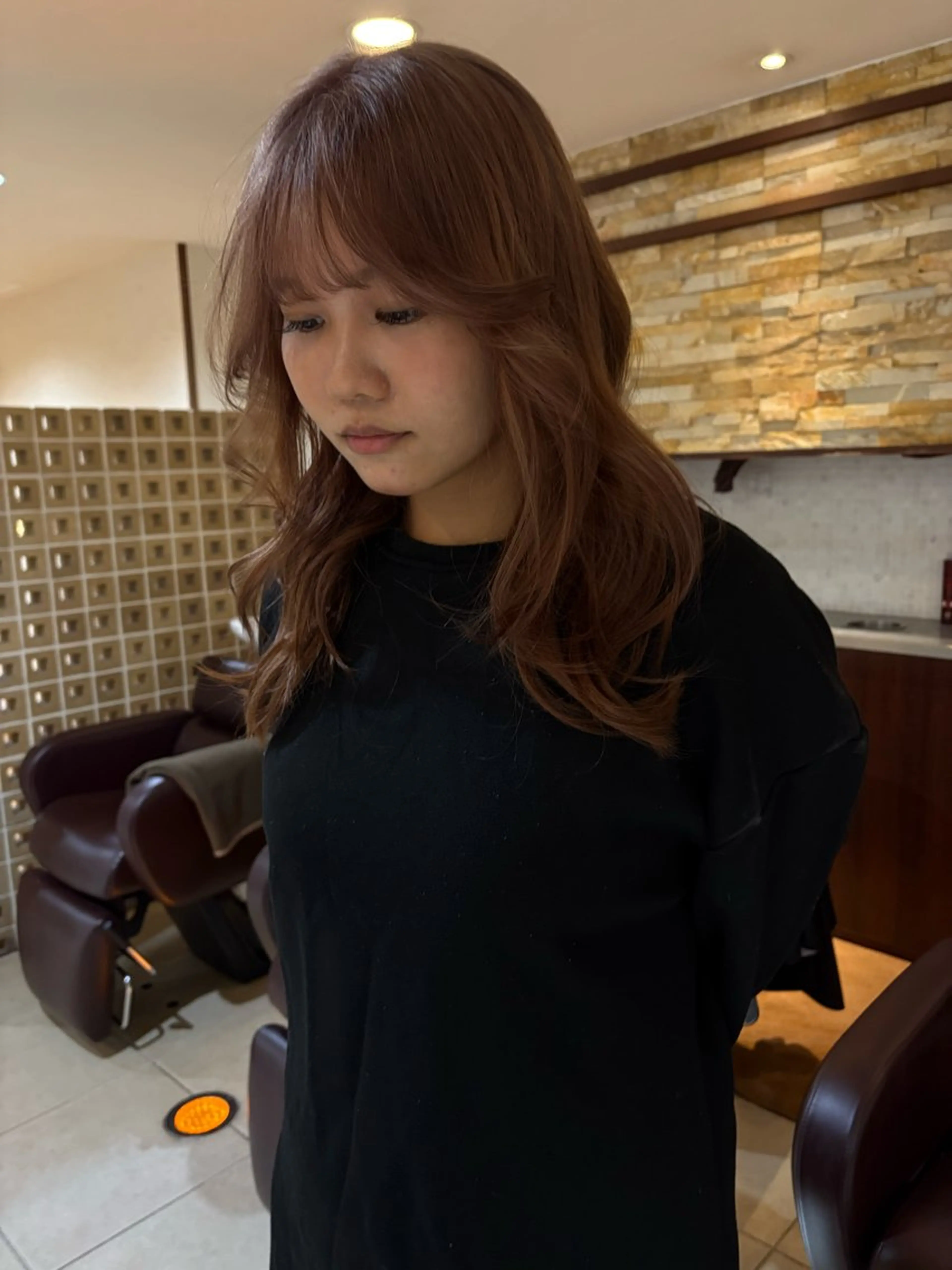 セミロング カラー ブリーチ ピンクカラー ヘアカラー FaB千葉店所属・FaB/ Yunaのヘアスタイル