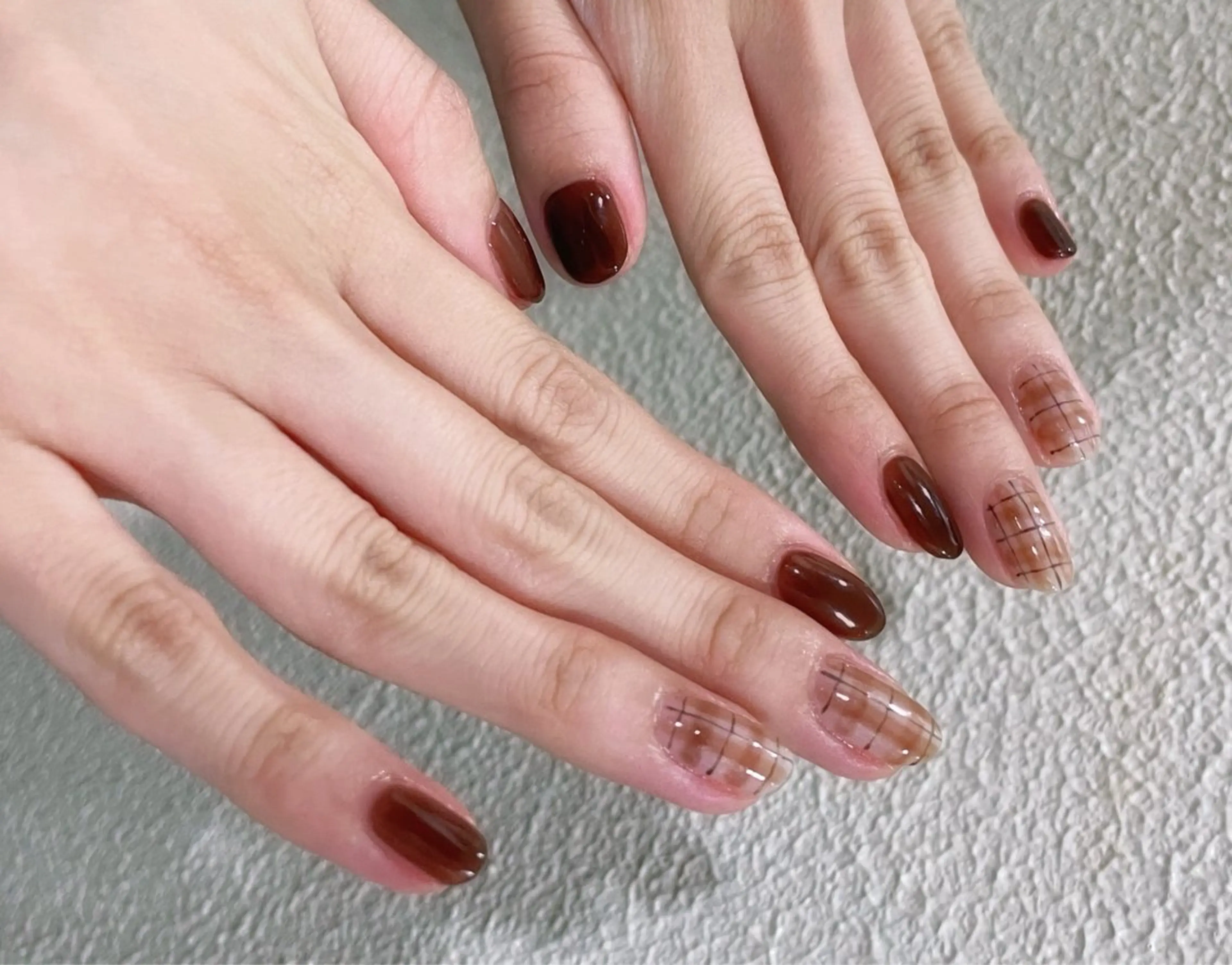 ネイル ブラウン ワンカラーネイル ハンドネイル ハンドケア NAIL 106G所属・西日暮里駅徒歩1分/ NAIL106Gのネイルデザイン
